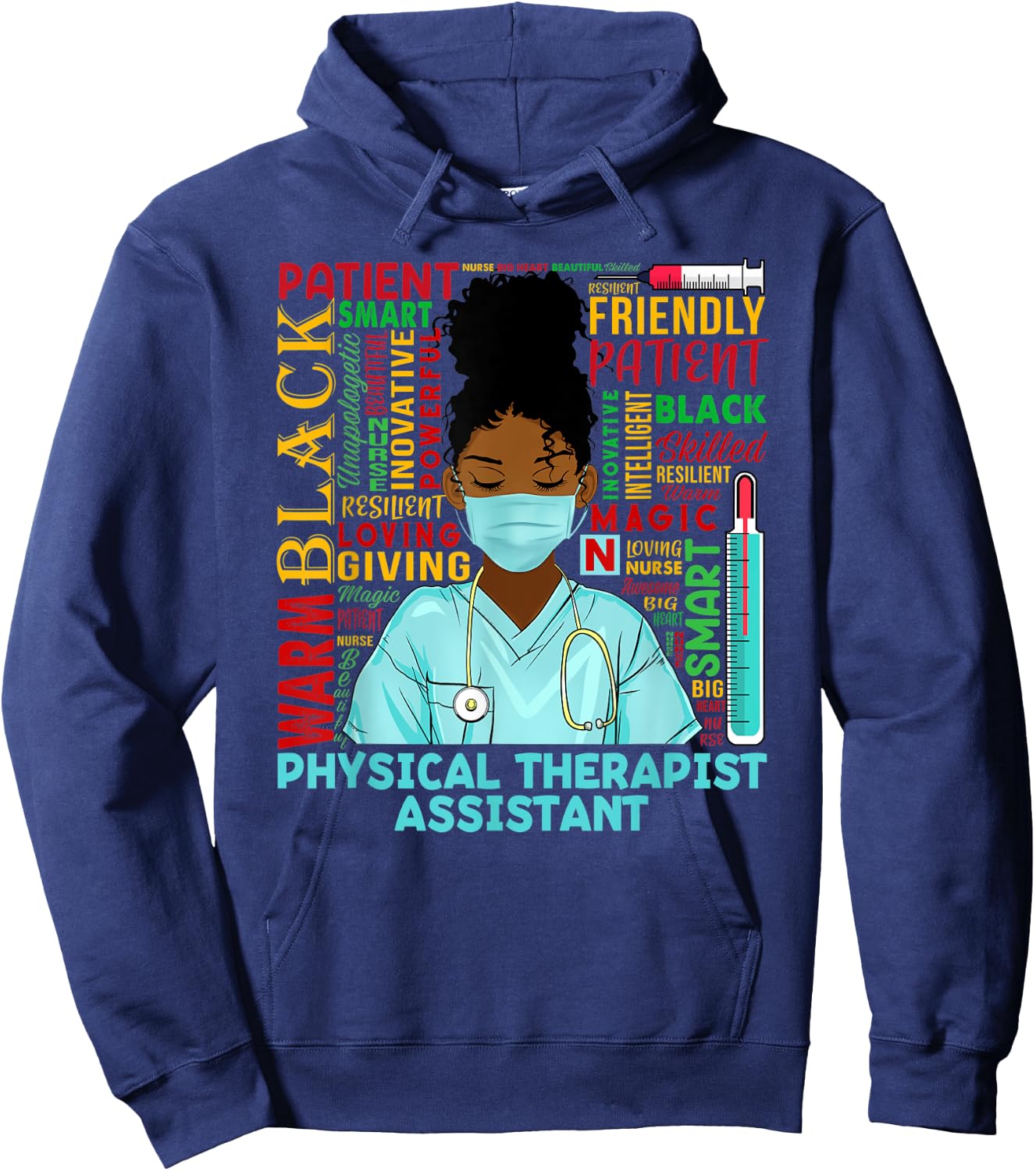 Physical Therapist Assistant Black History Month PTA Gifts Hoodie - Hoodie | Navy
