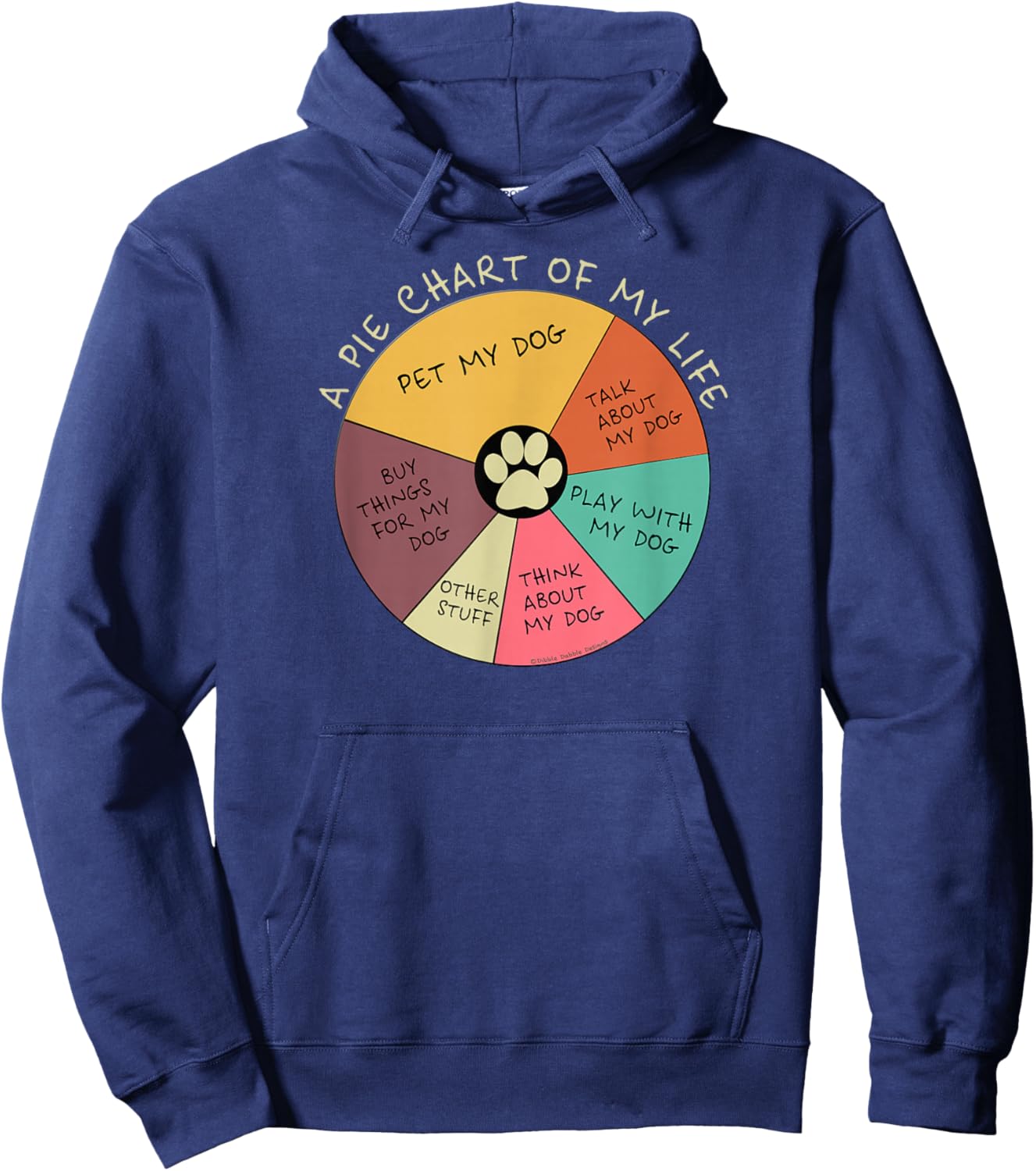 Funny Pie Chart Day in The Life of a Dog Lover Hoodie - Hoodie | Navy