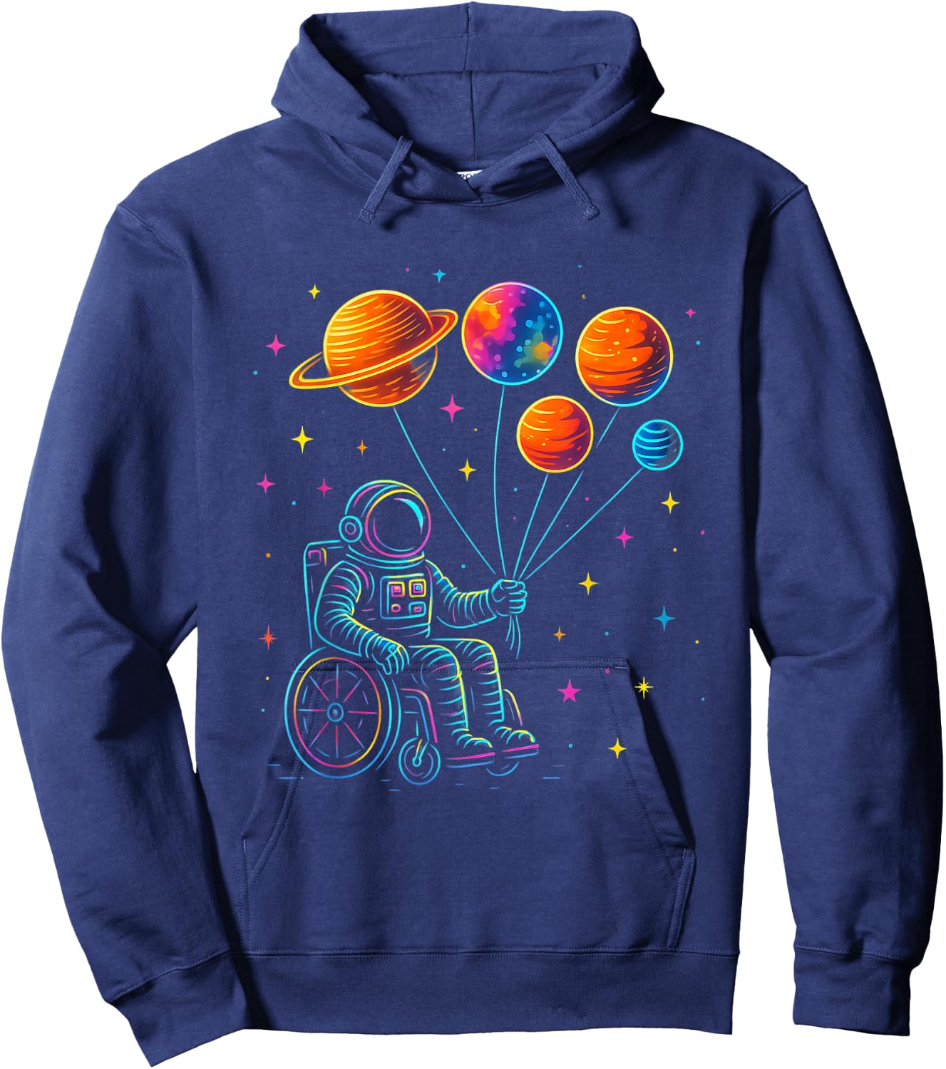 Wheelchair Astronaut Motivation Kids Space Hoodie - Hoodie | Navy