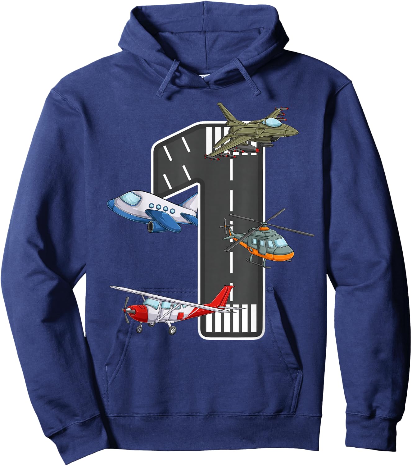 Little Pilot 1st Birthday Party 1 One Year Old Airplane Kids Hoodie - Hoodie | Navy