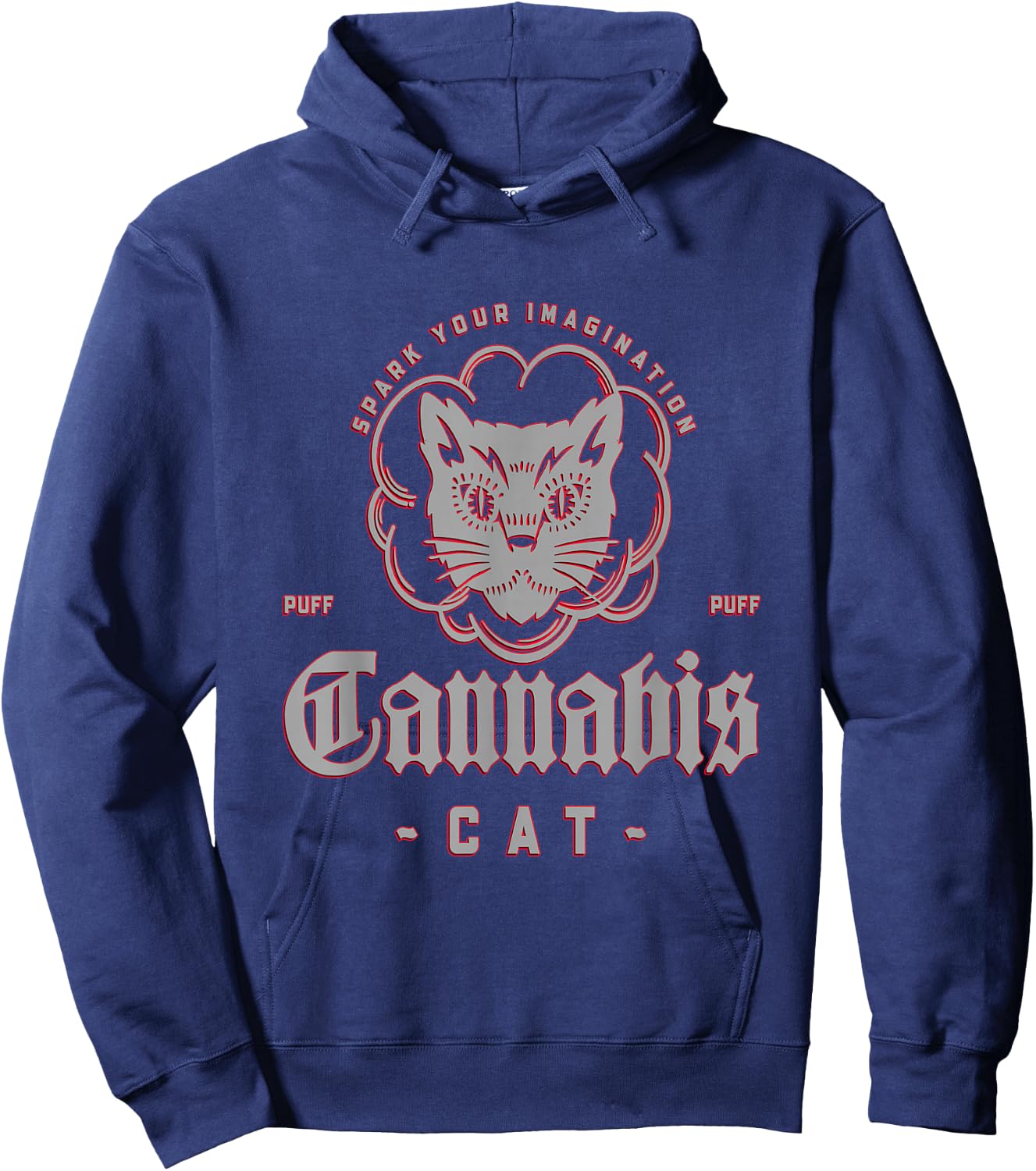 Cannabis Cat Weed Strain Stoner Hoodie - Hoodie | Navy