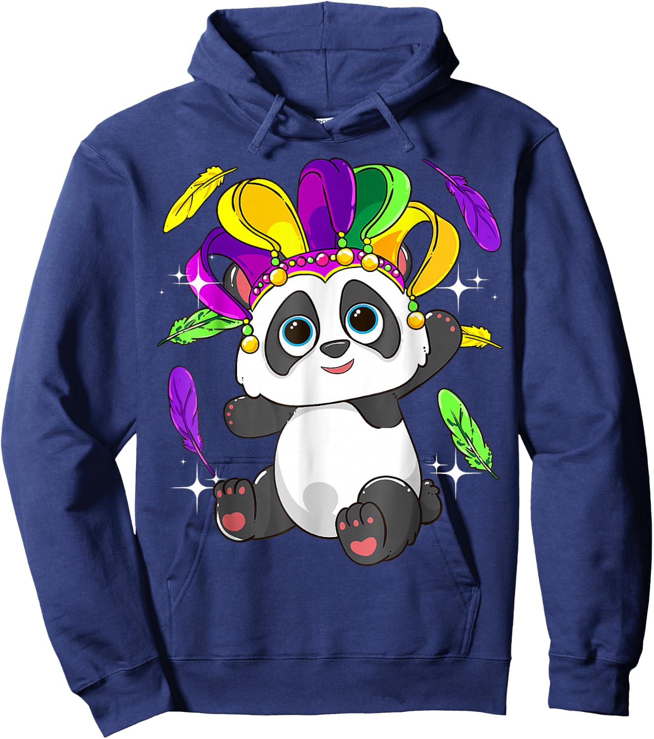 Mardi Gras Panda Lover New Orleans Louisiana Anima Hoodie - Hoodie | Navy