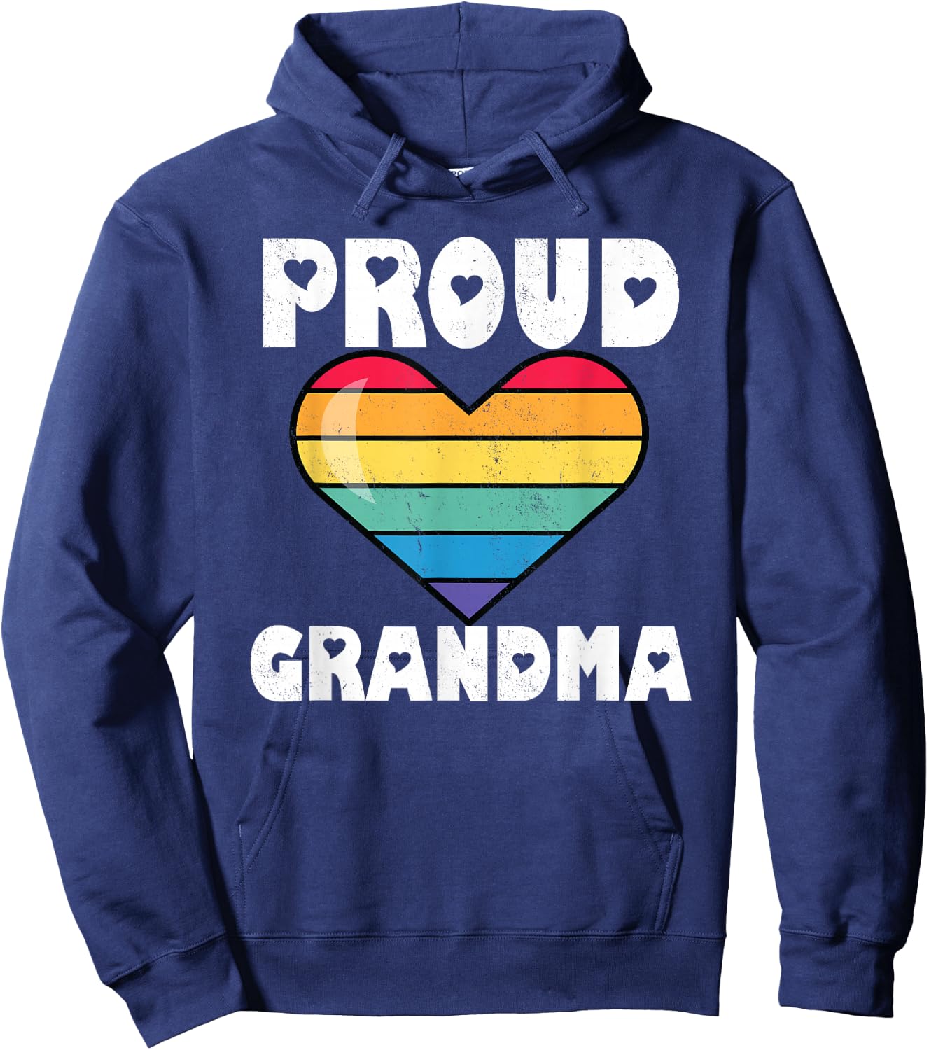 LGBTQ Proud Grandma Gay Pride LGBT Rainbow Mother's Day Hoodie - Hoodie | Navy