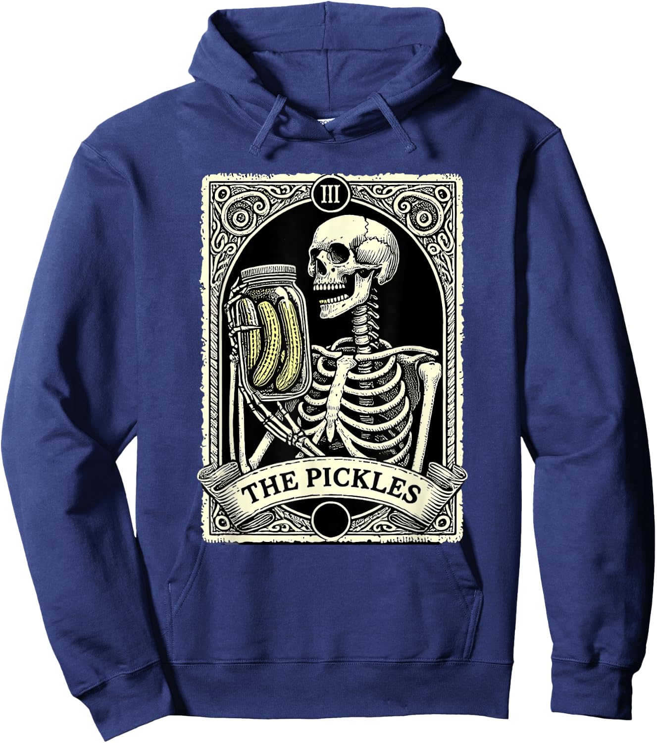 Pickles Tarot Card Skeleton Canning Season Farmer Gardener Hoodie - Hoodie | Navy
