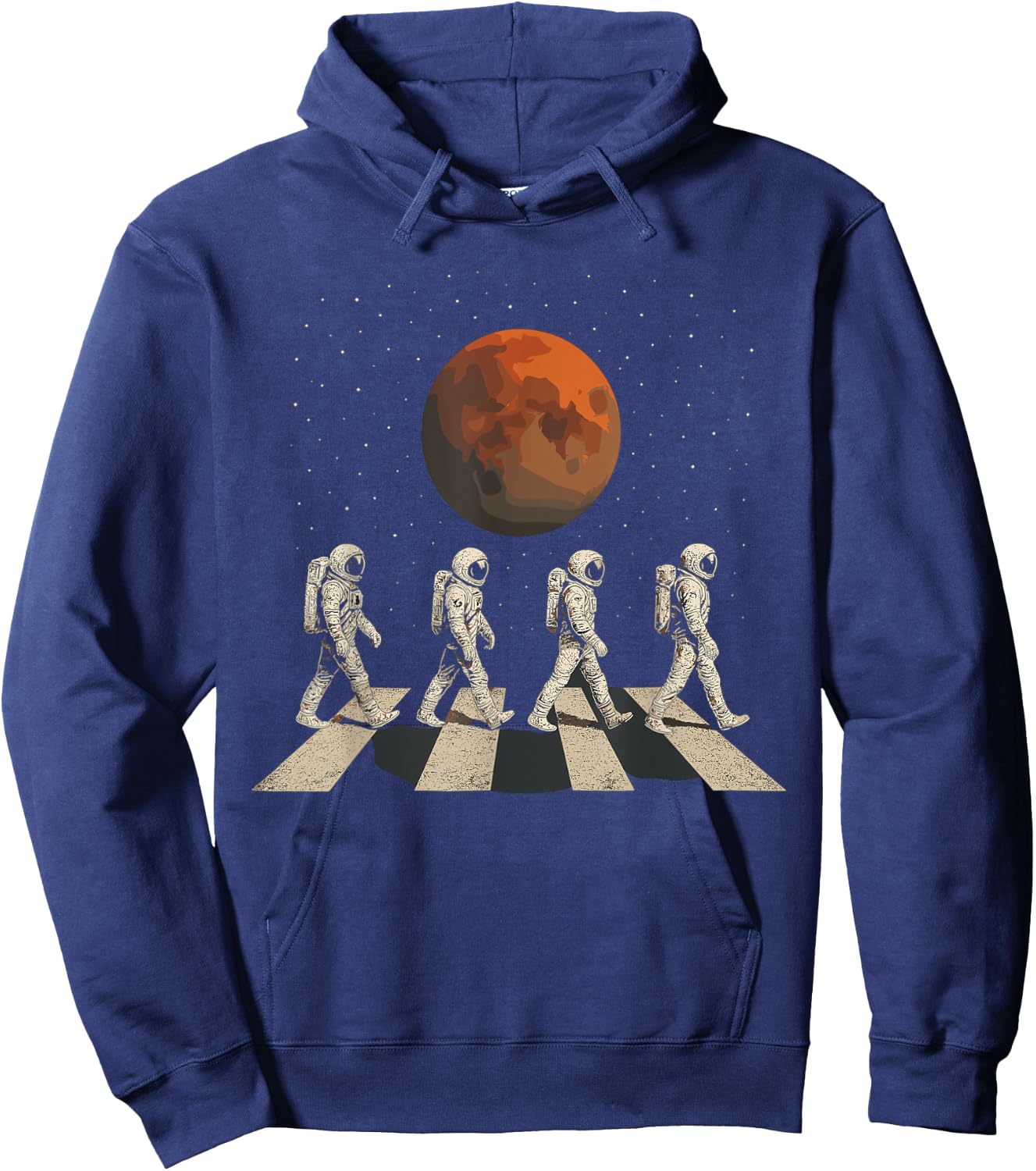 Mars Astronauts Crosswalk – Retro Spacewalk Hoodie - Hoodie | Navy
