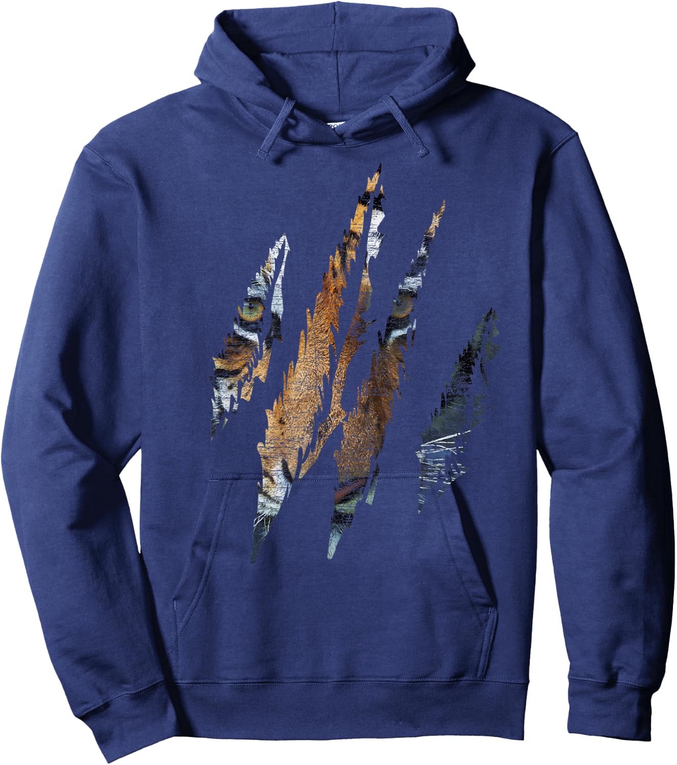 Tiger Shirt Claw Animal Cat Men Women Kids Hoodie - Hoodie | Navy