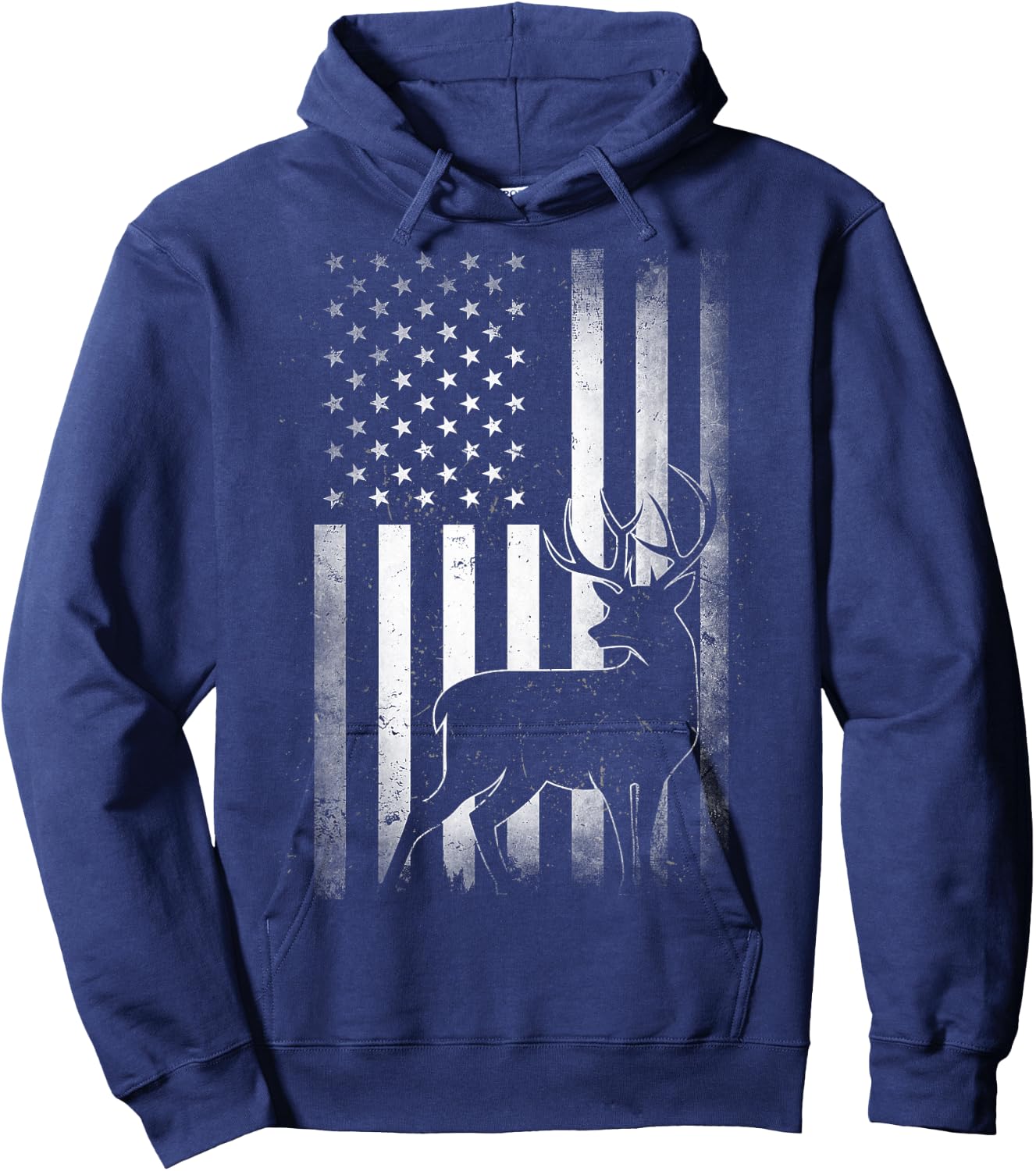 Hunting Hunters Deer USA US American Flag Camo Camoflage Hoodie - Hoodie | Navy