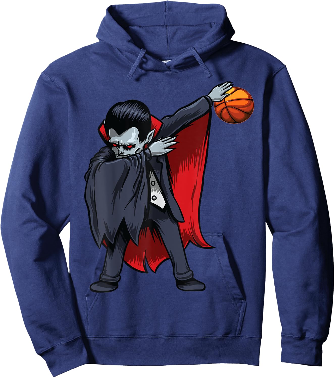 Basketball Dracula Dabbing Men Boys Kids Funny Halloween Dab Hoodie - Hoodie | Navy
