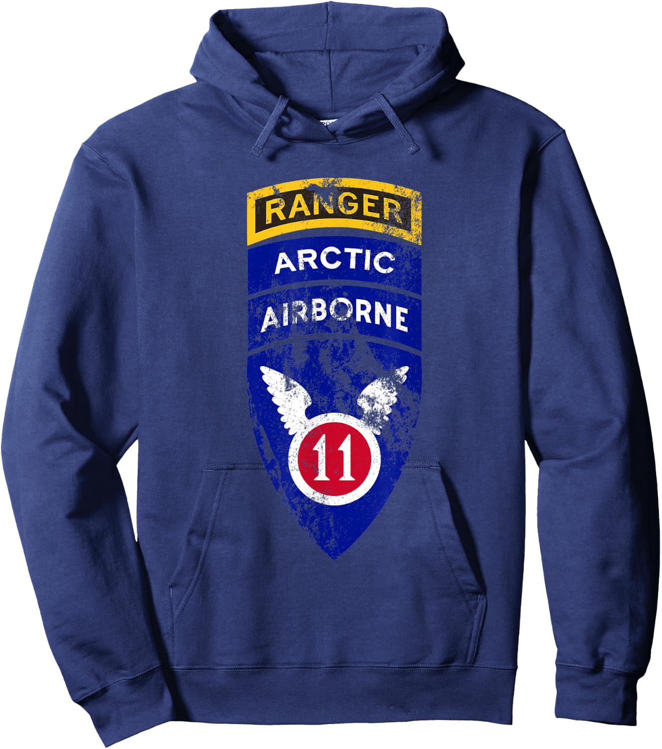 11th Airborne Division Patch & Ranger Tab - Arctic Angels Hoodie - Hoodie | Navy