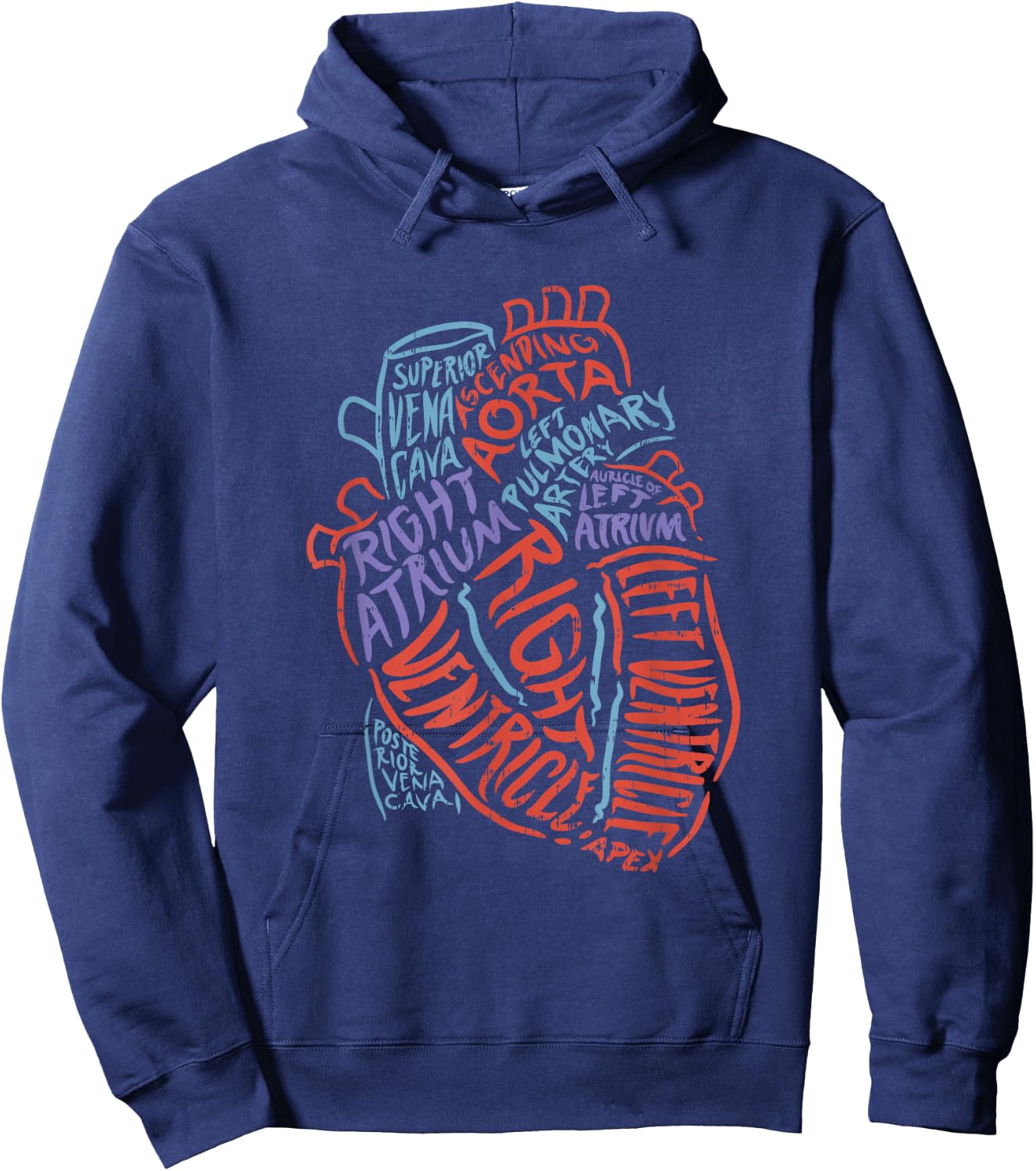 FRESAN - Biologie Mediziner Aorta Kardiologie Anatomy Heart for Doctors, Nurses and Medical Professionals, , Black, Small, Short Sleeve, Classic Fit Hoodie - Hoodie | Navy