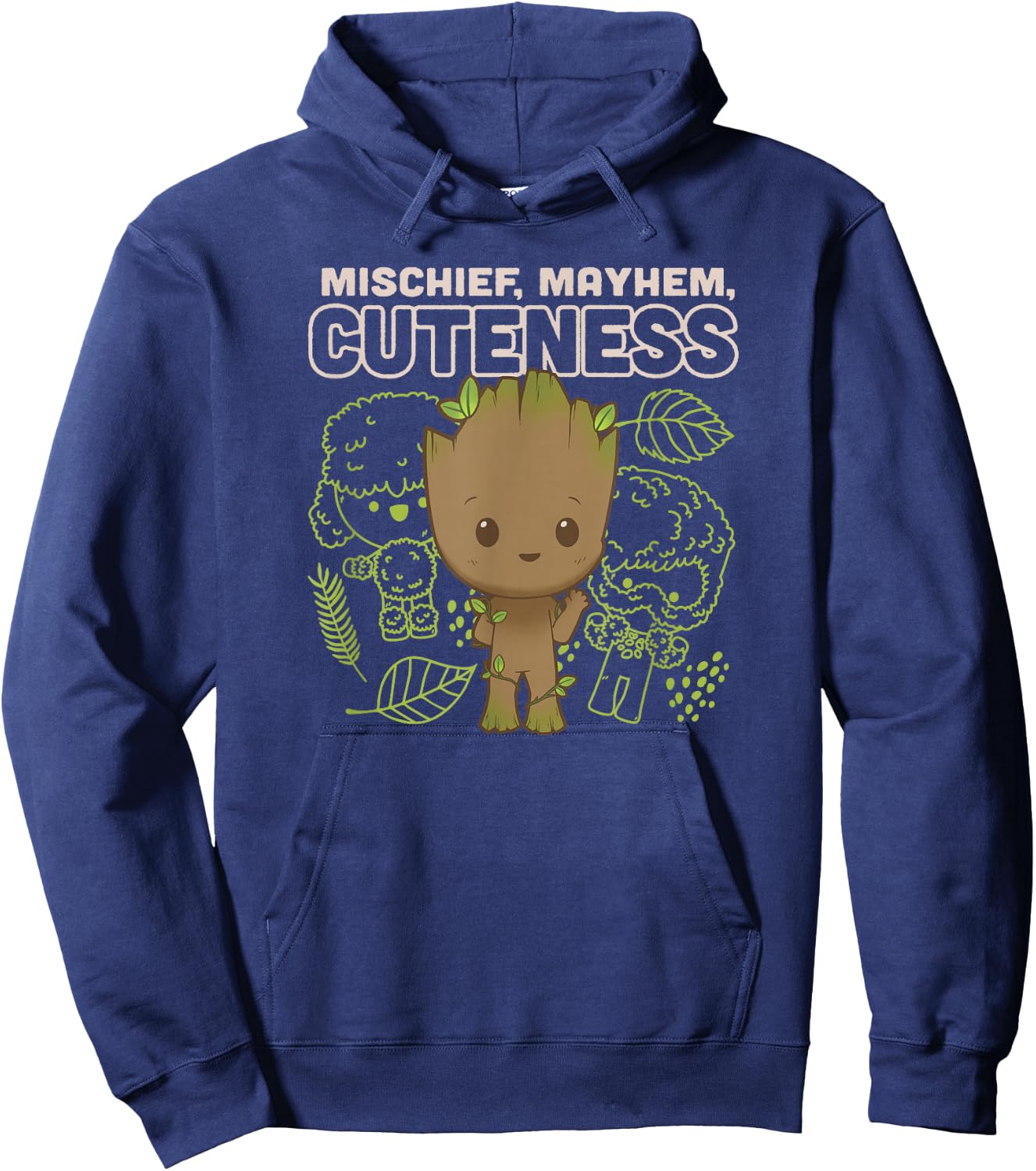 Marvel I Am Groot Mischief Mayhem Cuteness Groot Poster Hoodie - Hoodie | Navy
