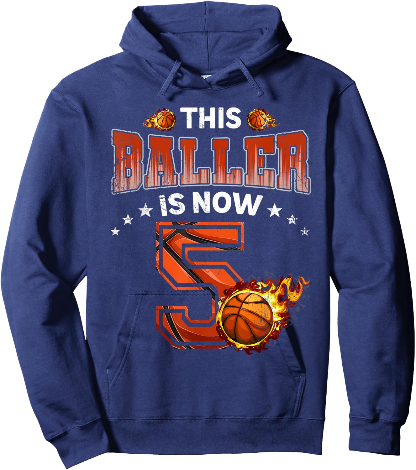5th Birthday Boys Basketball Player Gifts 5 Years Old Kids Hoodie - Hoodie | Navy