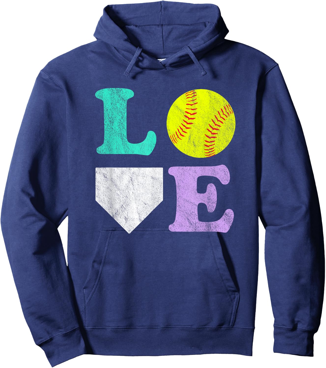 Women's or Girls I Love Softball Hoodie - Hoodie | Navy
