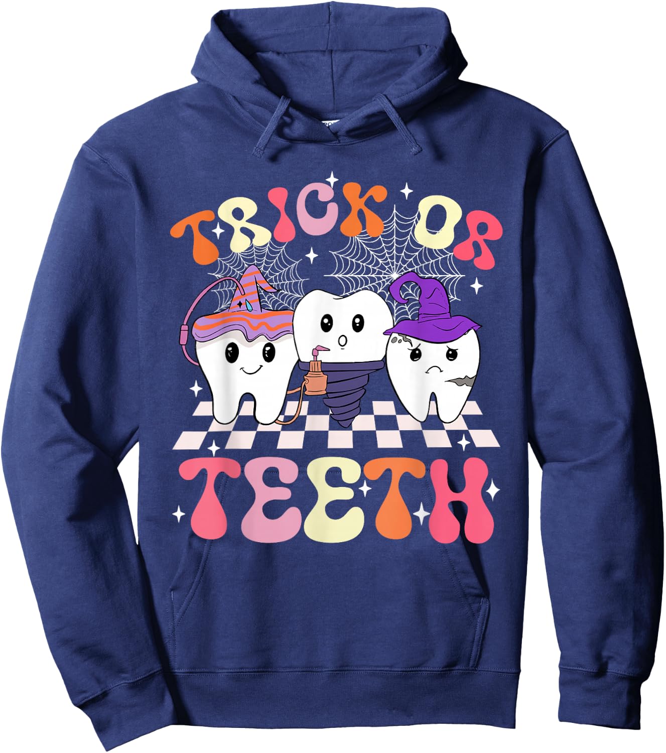 Trick Or Teeth Dentist Dental Hygienist Halloween Costume Hoodie - Hoodie | Navy