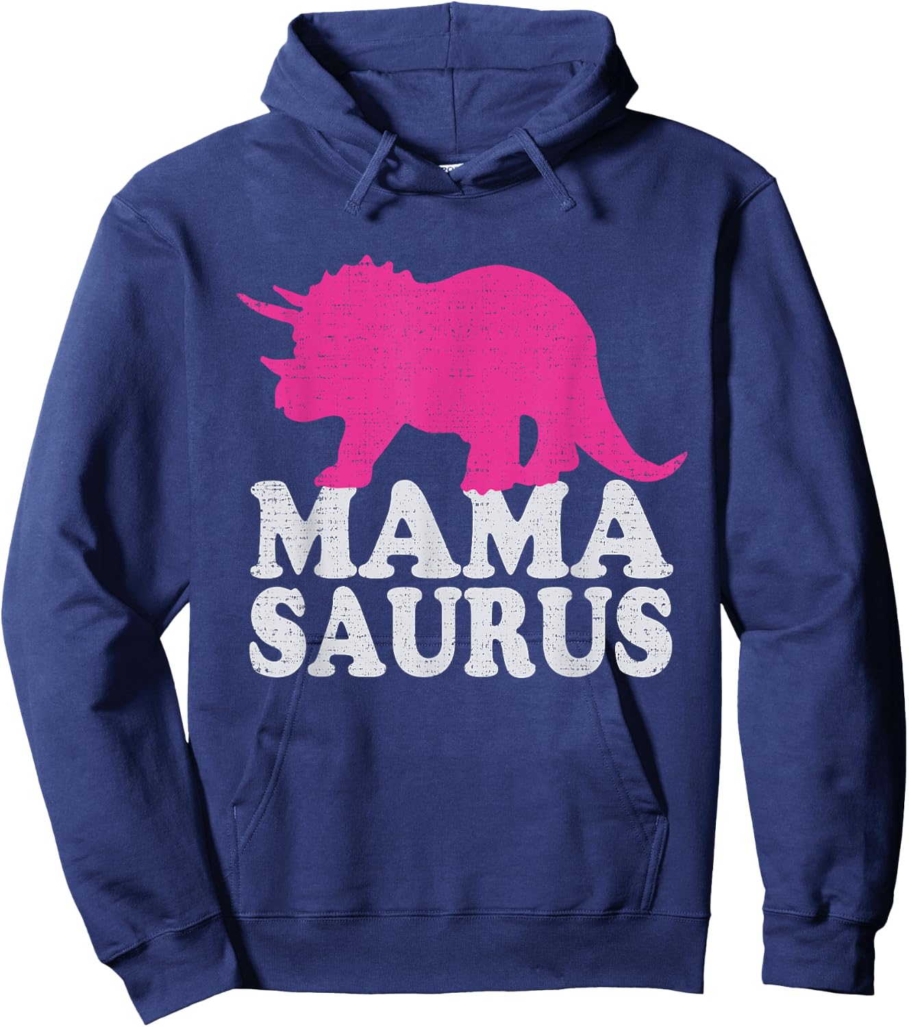 MAMASAURUS T Shirt, Cute Triceratops Dinosaur Mom Hoodie - Hoodie | Navy