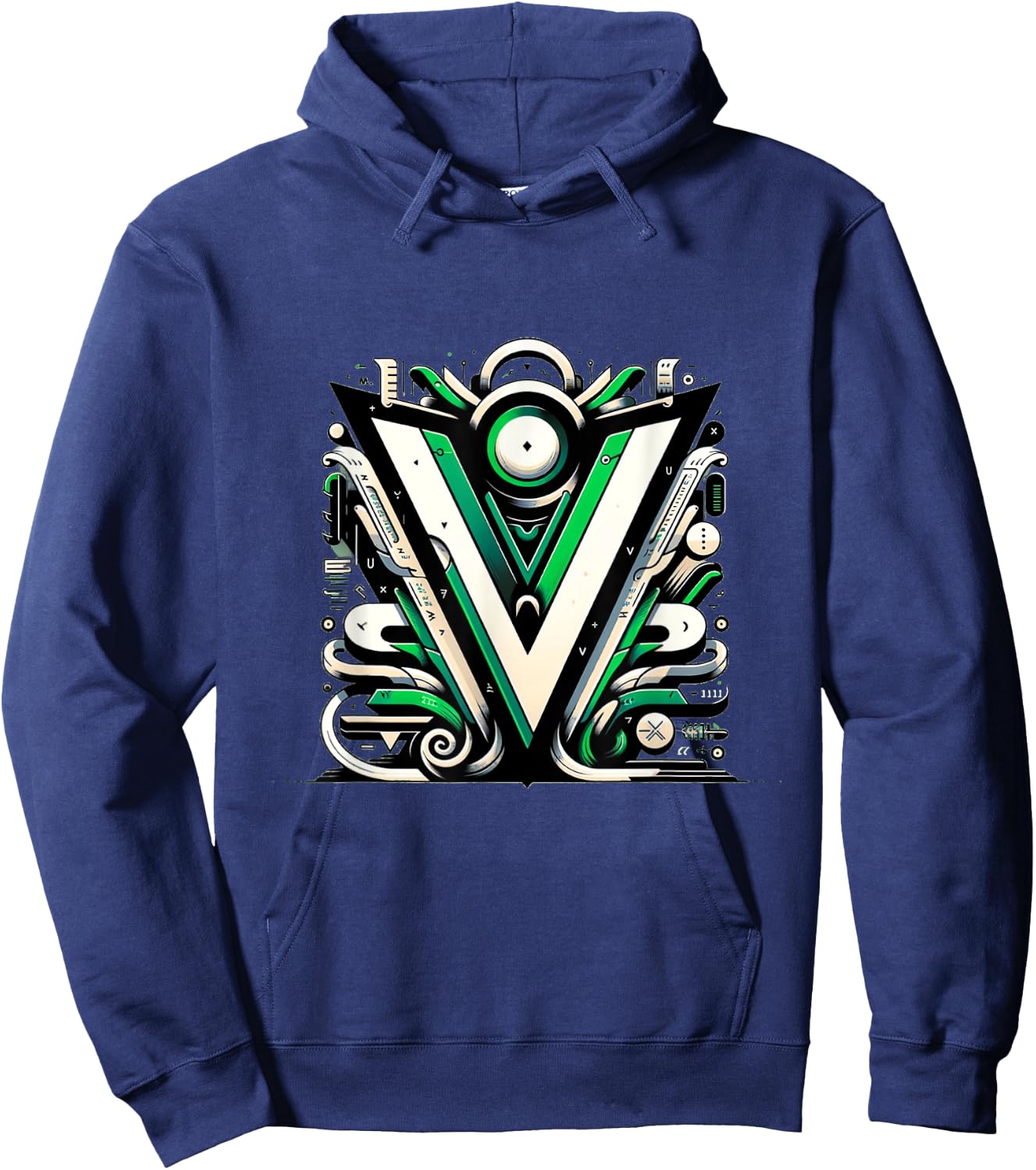 Minimalist Vim Editor Iconic Logo Design Hoodie - Hoodie | Navy