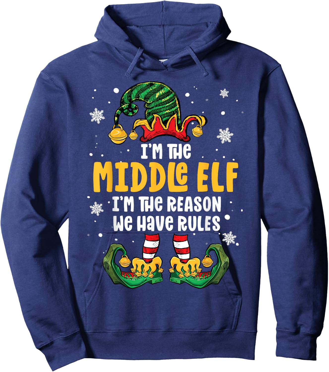 Middle Child Shirt Elf Family Matching Sibling Christmas Hoodie - Hoodie | Navy