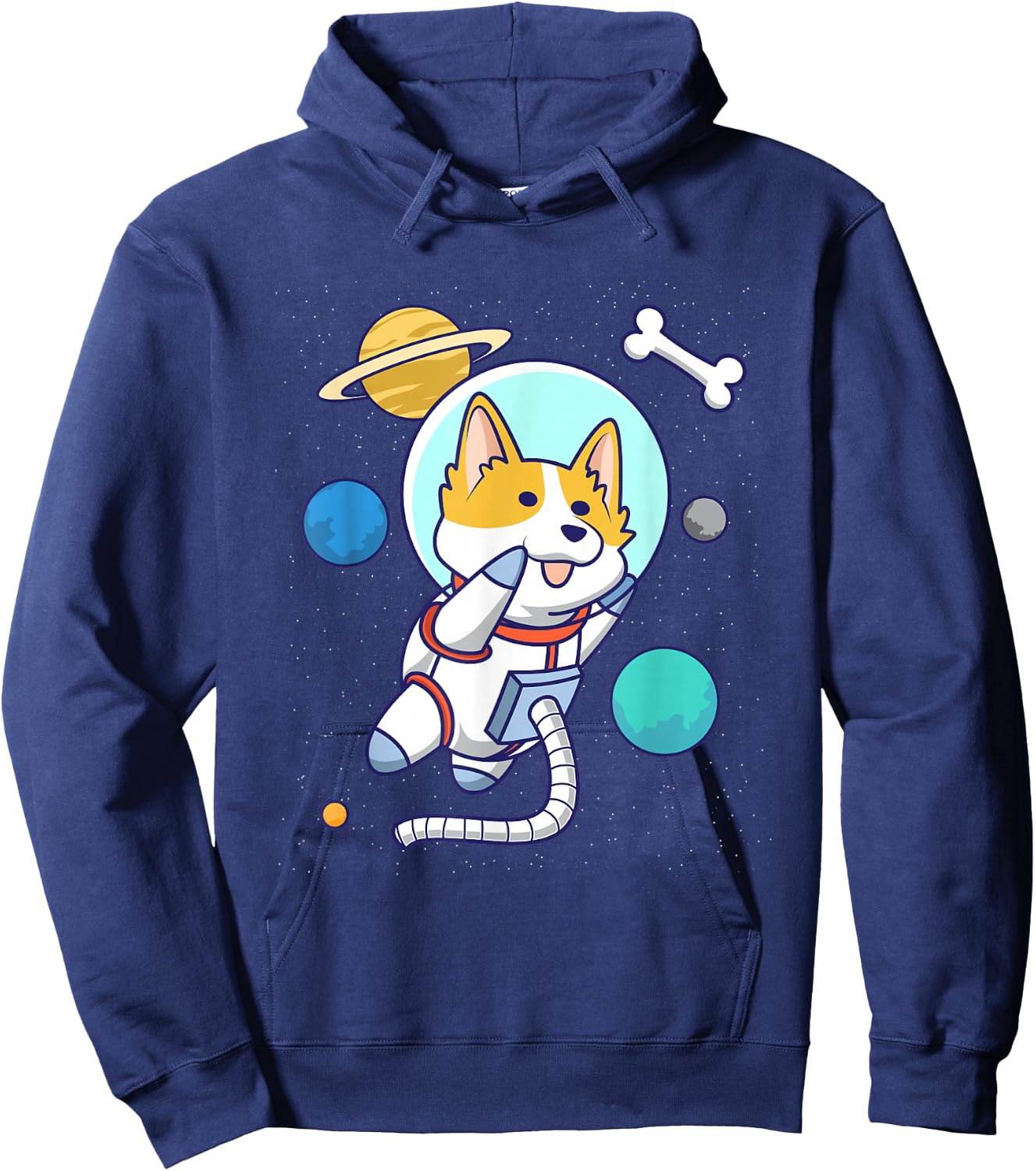 Kawaii Corgi Astronaut Dog Corgi In Space Hoodie - Hoodie | Navy