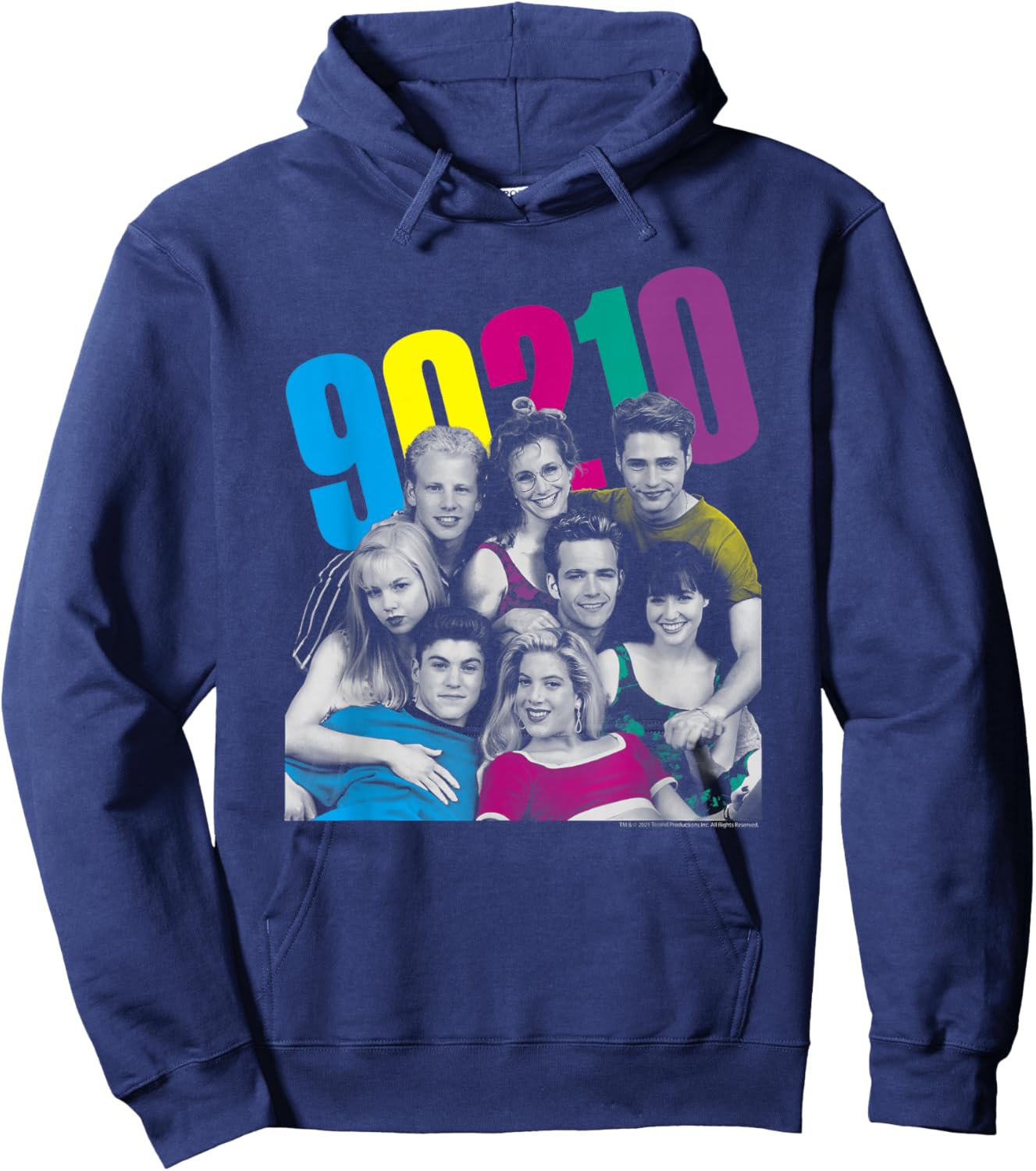 Beverly Hills 90210 Group Shot Neon Color Pop Hoodie - Hoodie | Navy