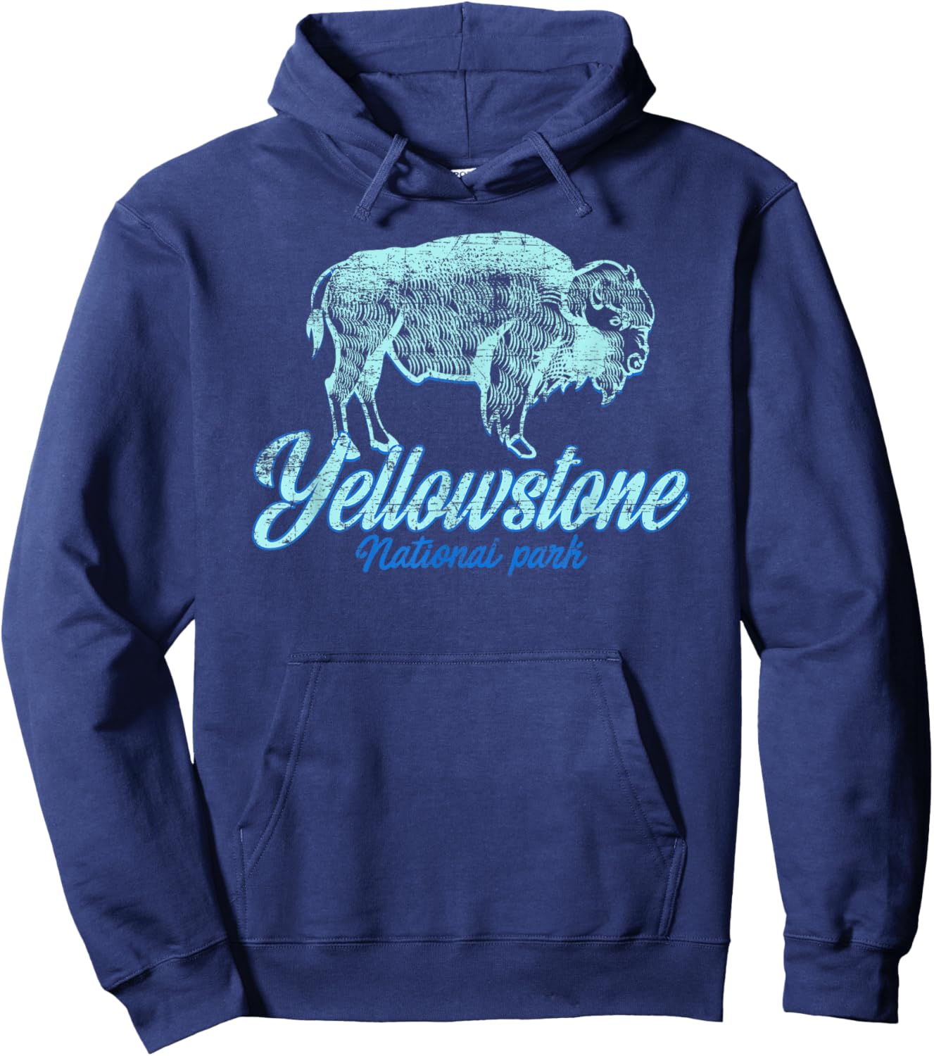 Yellowstone National Park US Bison Buffalo Gift Hoodie - Hoodie | Navy