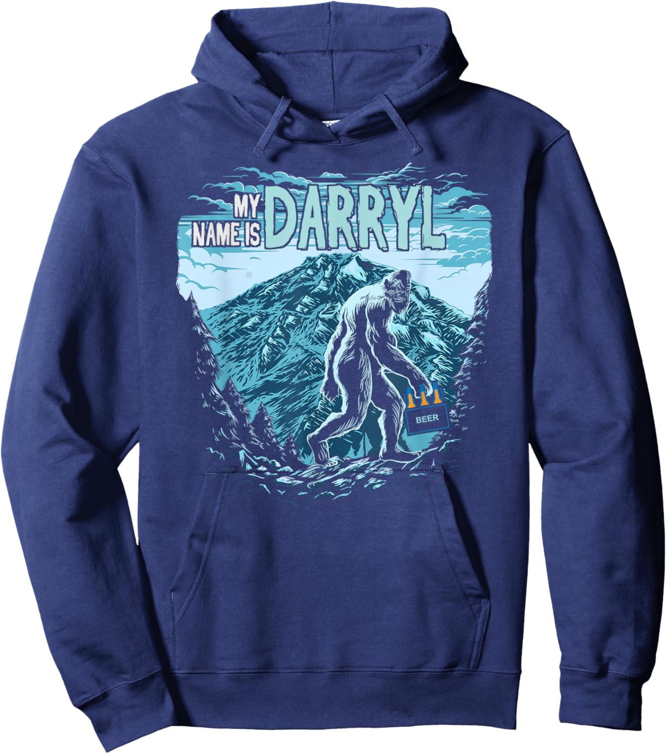 My Name is Darryl - Funny Vintage Bigfoot - Darryl Bigfoot Hoodie - Hoodie | Navy