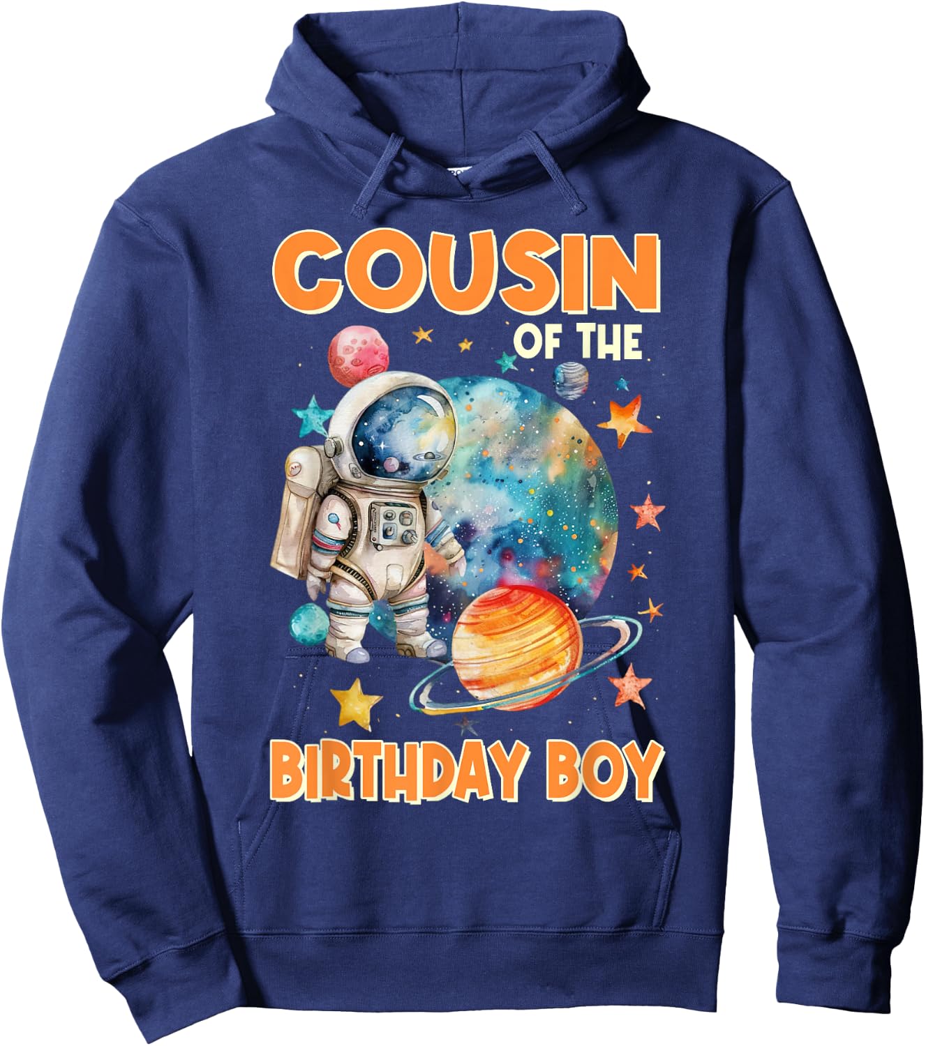 Cousin Of The Birthday Boy Astronaut Family Space Planets Hoodie - Hoodie | Navy