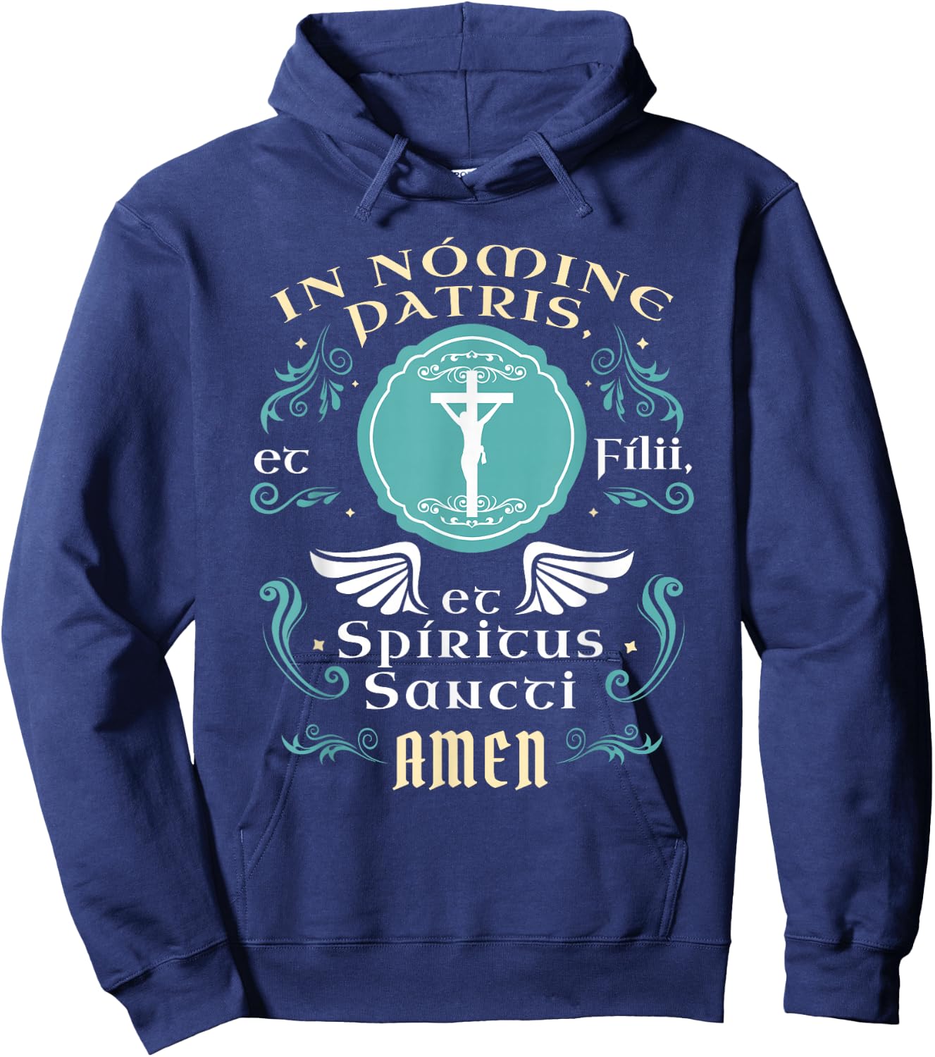 In nomine patris et filii Tradtional Latin Mass Catholic Hoodie - Hoodie | Navy