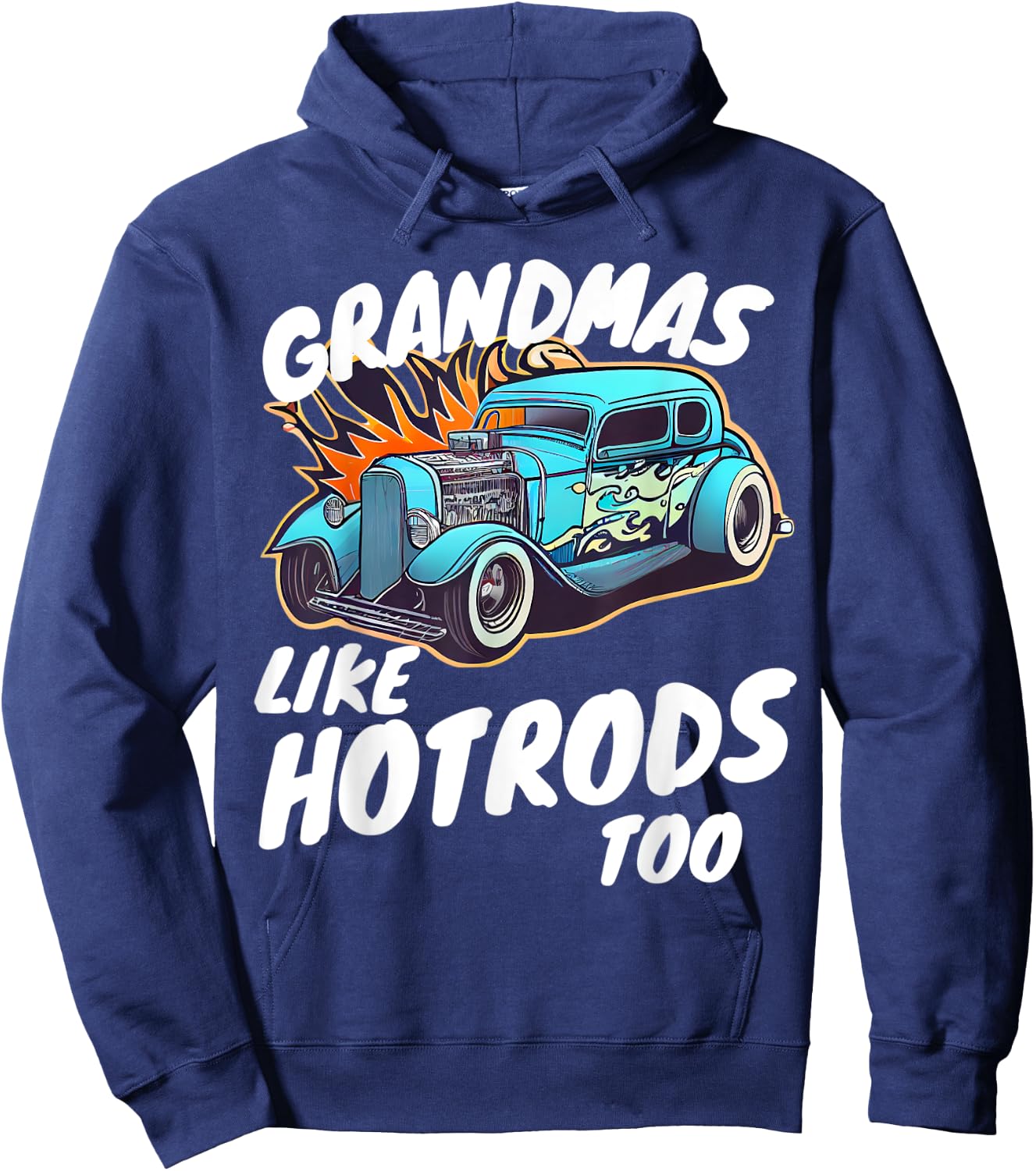 Vintage Hotrod Car Hot rod Grandma Retro Hoodie - Hoodie | Navy