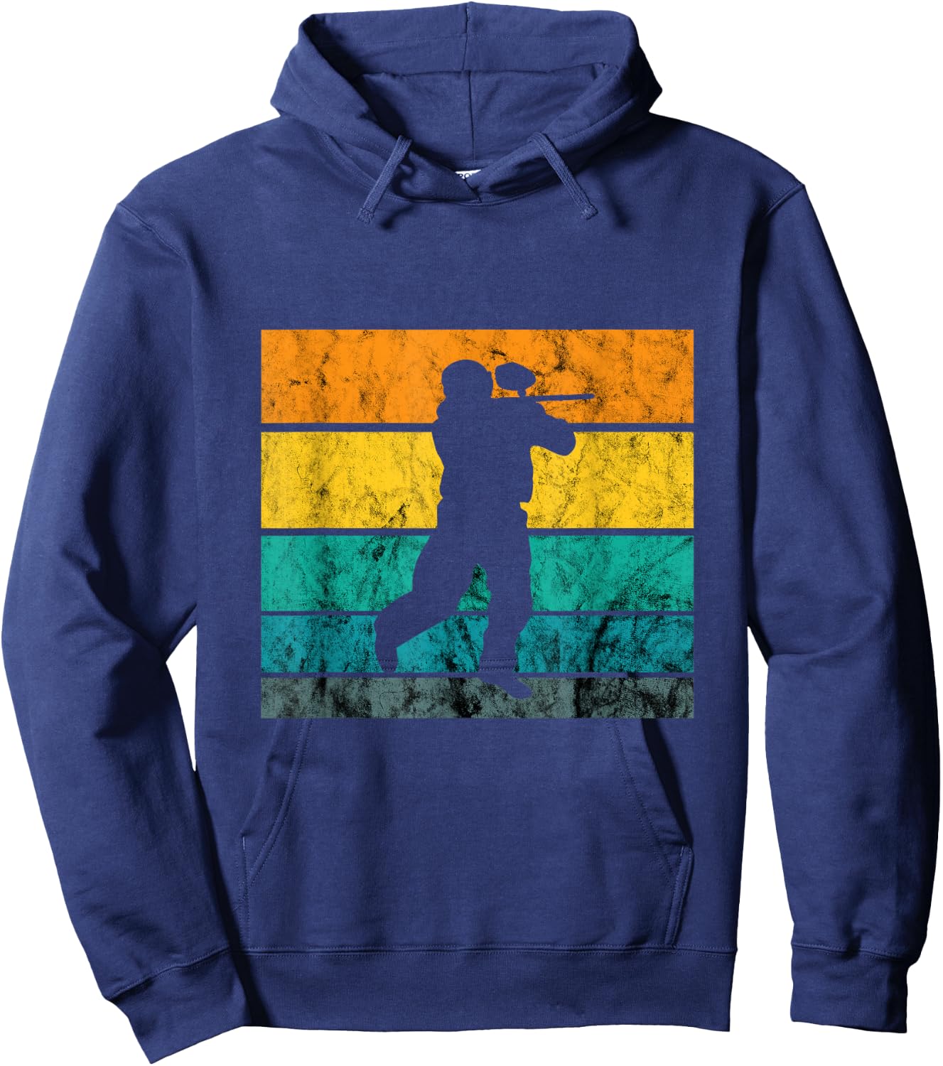 Paintball Player Retro Vintage Sunset Paintball Play Hoodie - Hoodie | Navy