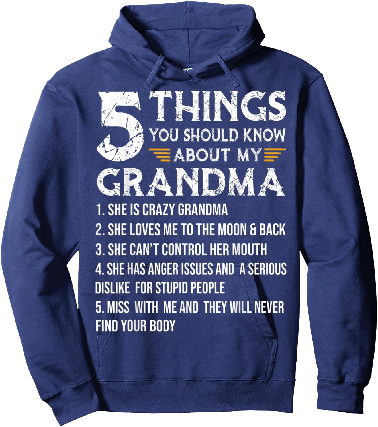Grandma Shirt 5 Things You Should Know About My Grandma Hoodie - Hoodie | Navy