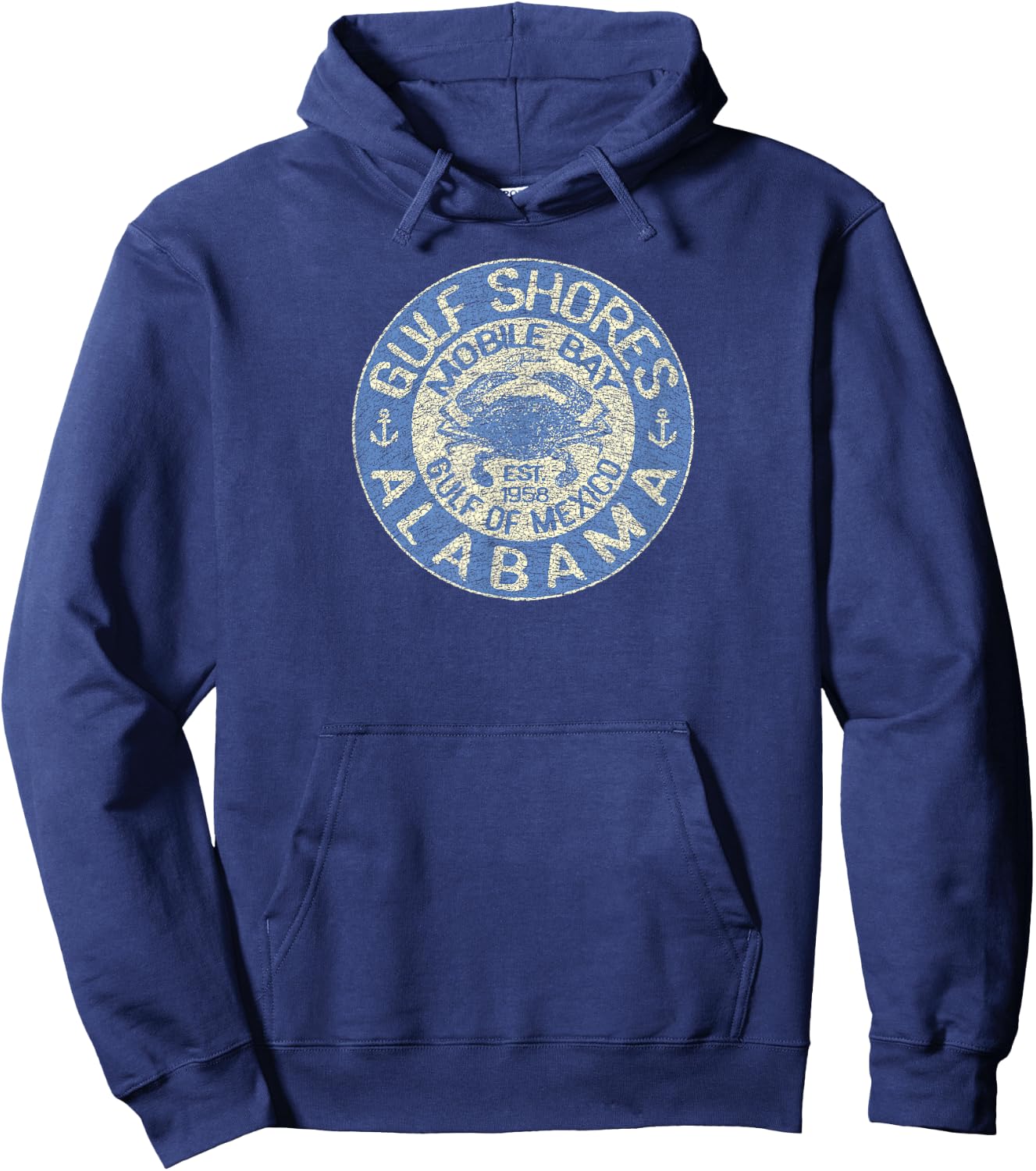 JCombs: Gulf Shores, AL, with Blue Crab Hoodie - Hoodie | Navy