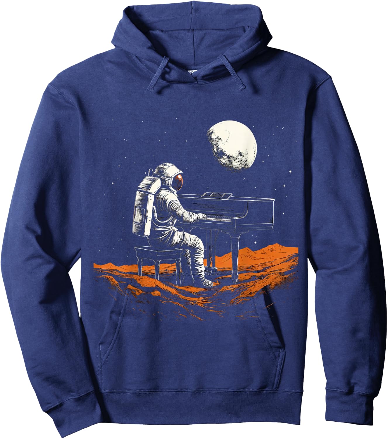 Astronaut in Space Playing Piano Musician Hoodie - Hoodie | Navy