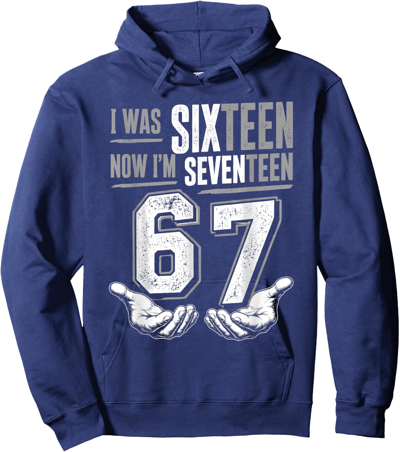I was 16 Now I’m 17 Year Old Funny Meme Seventeen 17th Bday Hoodie - Hoodie | Navy