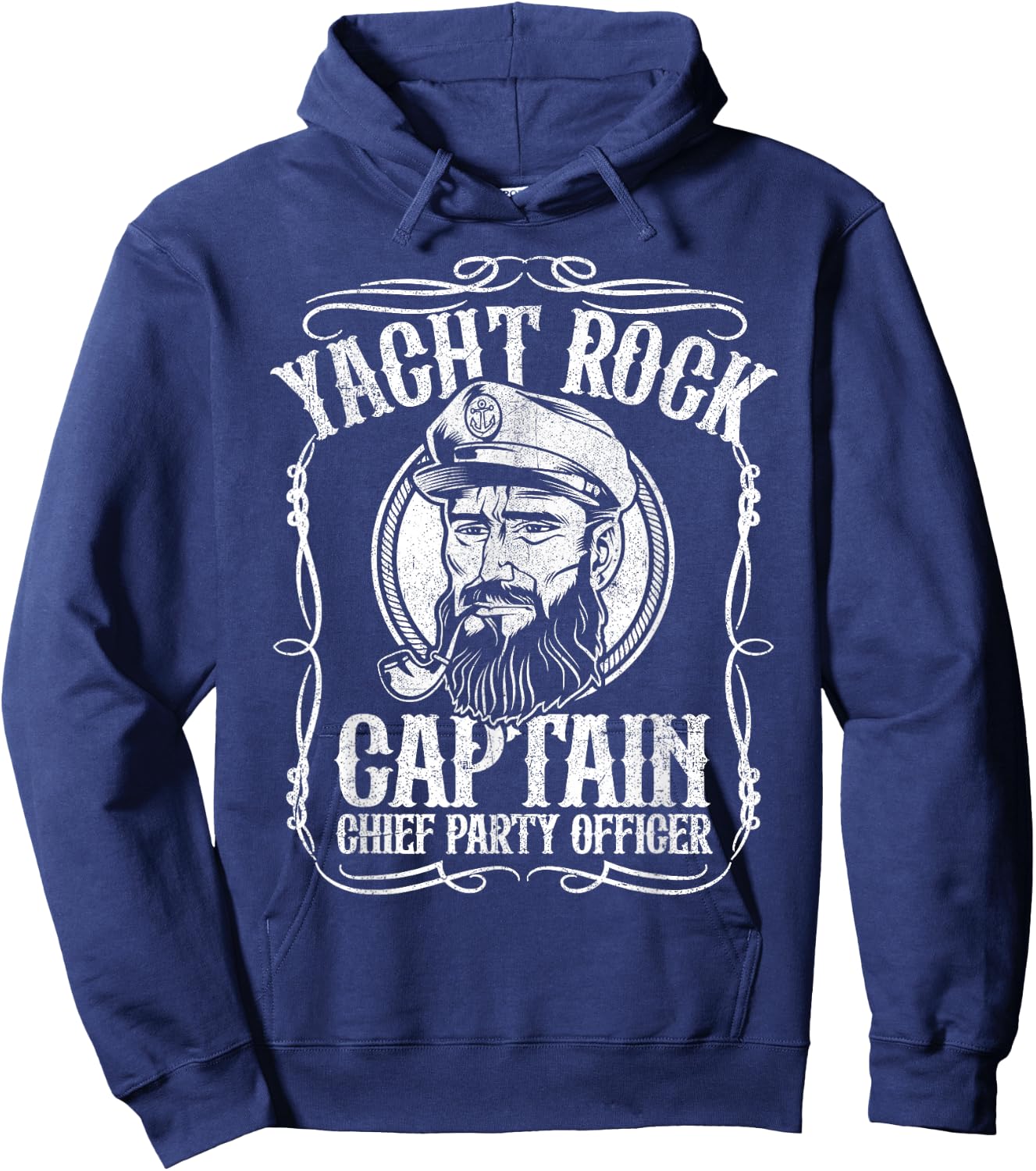 Funny Yacht Rock Captain Pontoon Boat Party Music Boating Hoodie - Hoodie | Navy