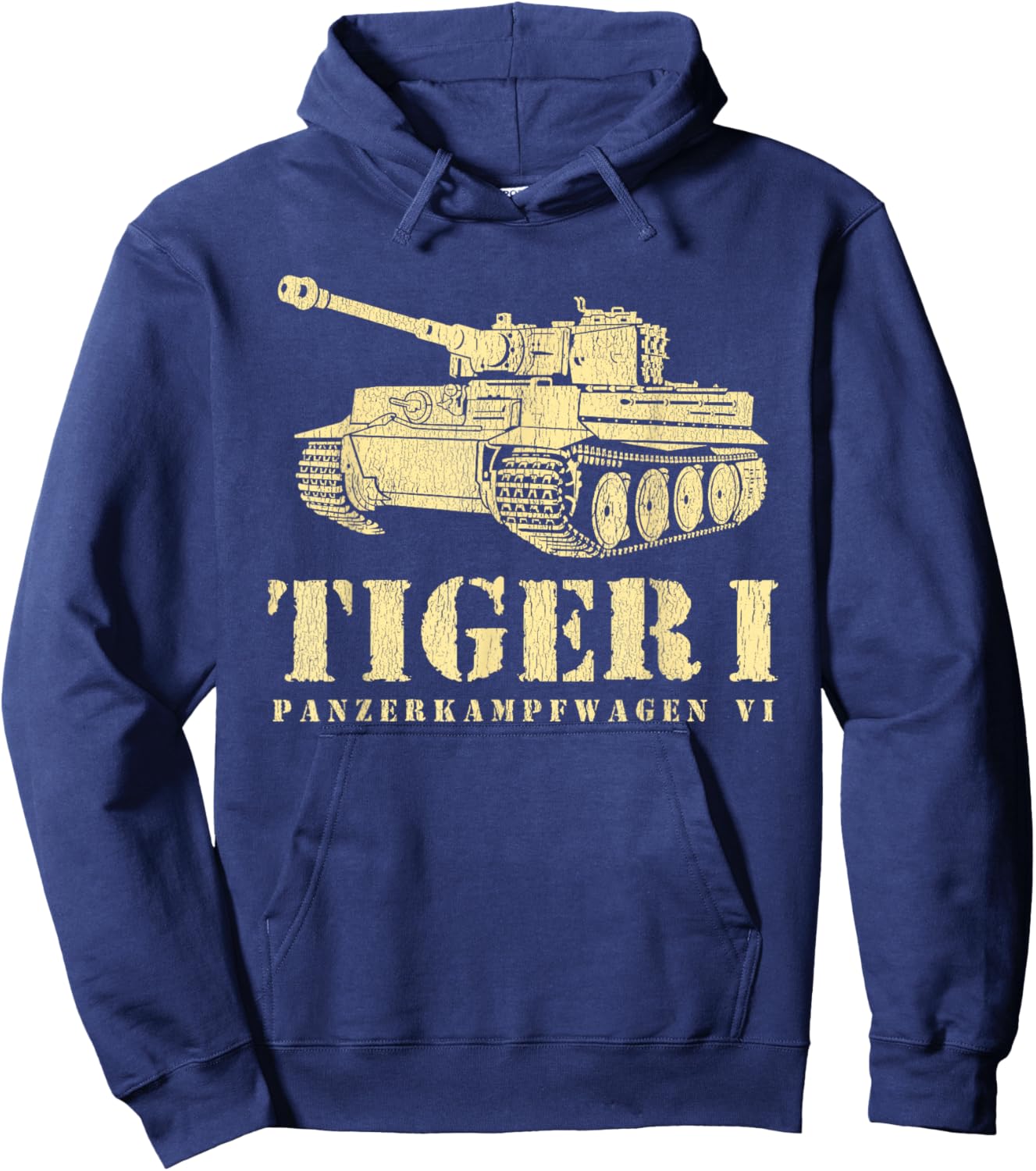 Funny Army Vintage Tiger Tank PzKpfw VI WWII Gift Men Boys Hoodie - Hoodie | Navy