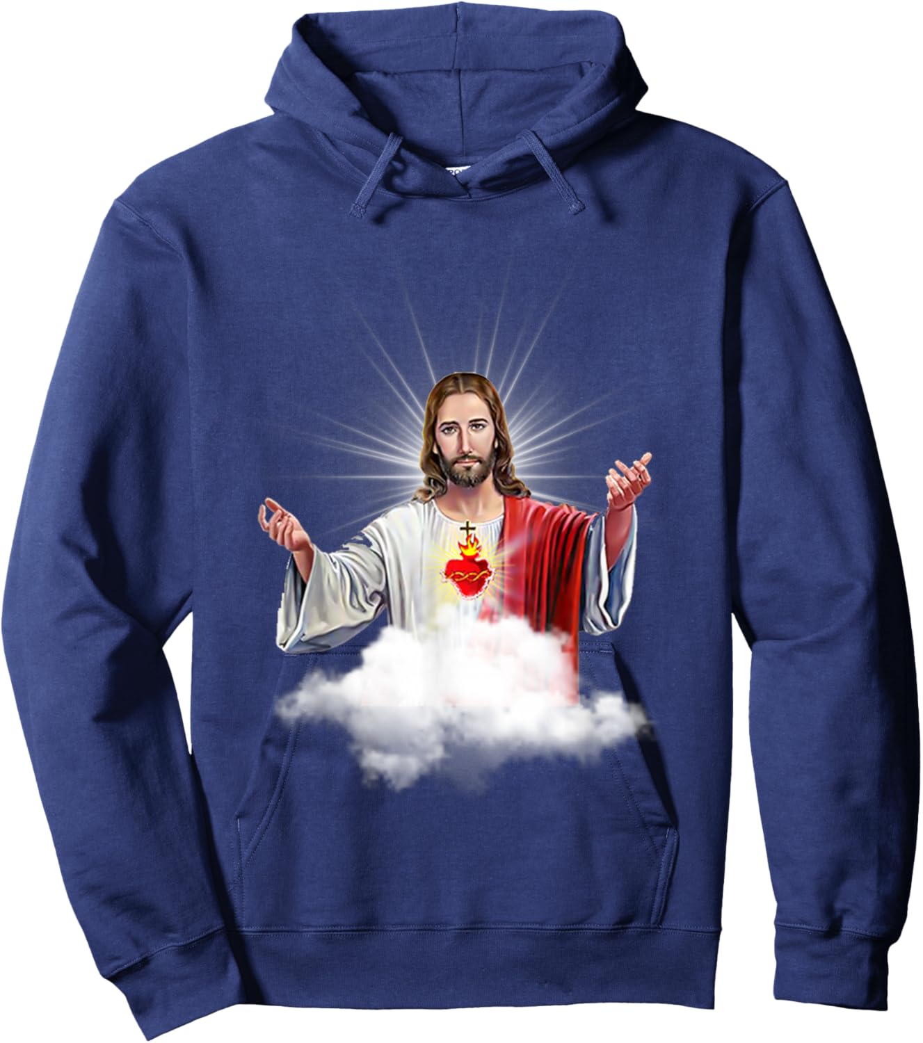 Sacred Heart of Jesus Christ Catholic Immaculate Heart Hoodie - Hoodie | Navy