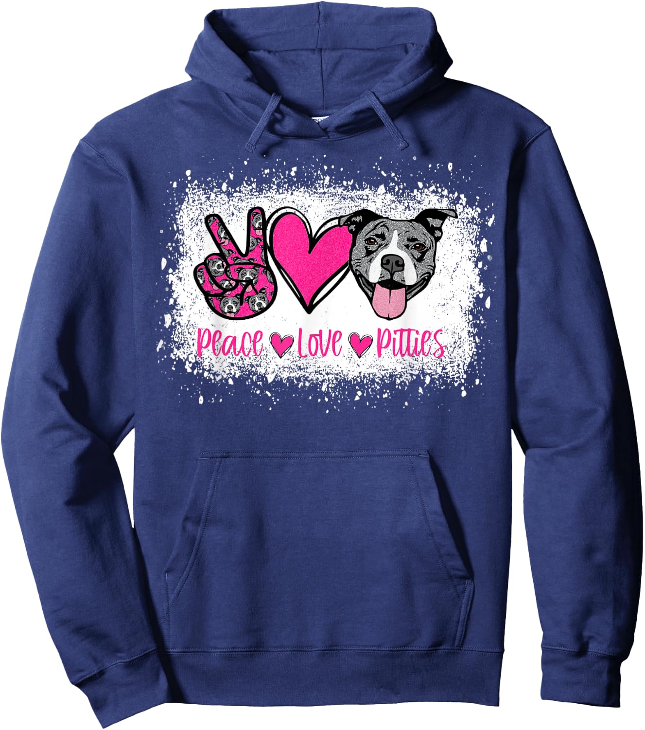Peace Love Pitties Pitbull Lover Pet Owner Fur Mama Dog Mom Women Hoodie - Hoodie | Navy
