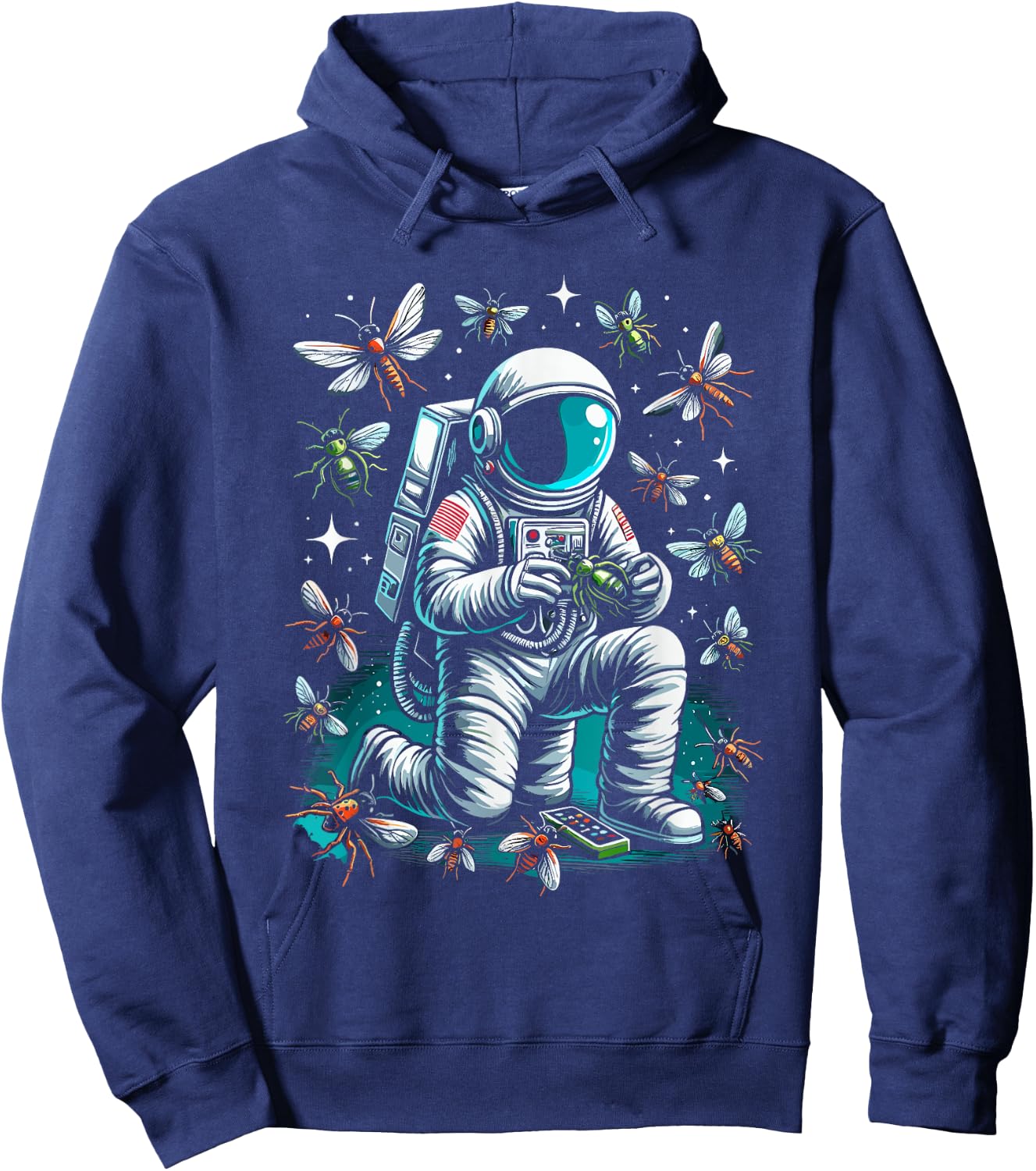 Astronaut Playing With Bugs Entomologist Entomology Bug Hoodie - Hoodie | Navy