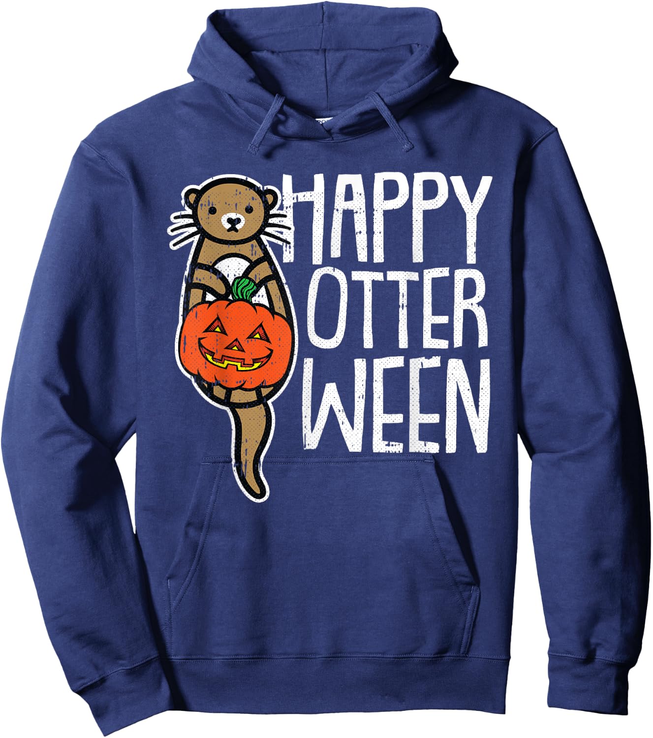 Happy Otter-Ween Lazy Halloween Costume Funny Animal Pun Hoodie - Hoodie | Navy