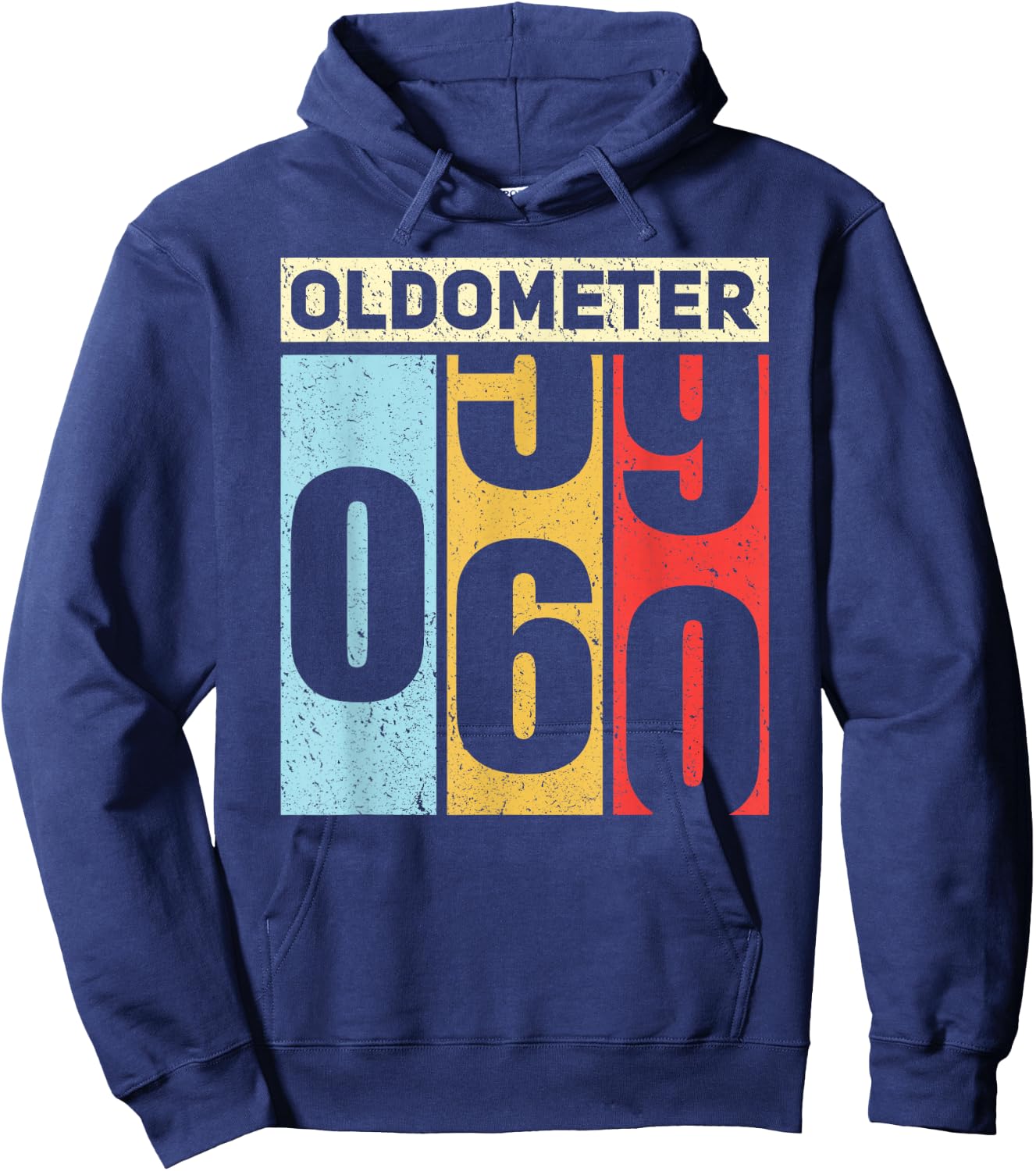 Oldometer 59-60 Funny 60th Birthday Odometer Gift Oldometer Hoodie - Hoodie | Navy