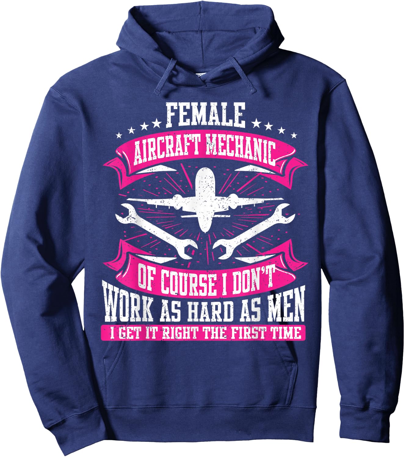 Female Aircraft Mechanic Aviation Mechanic Airplane Mechanic Hoodie - Hoodie | Navy