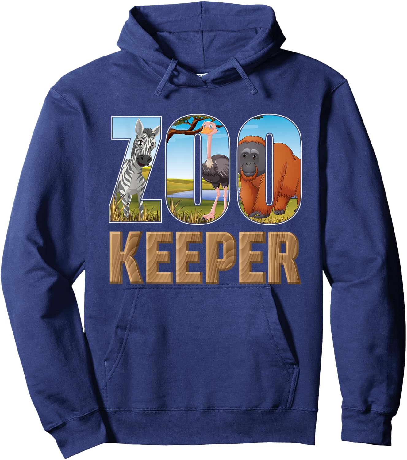 Zookeeper Costume African Savanna Zoo Keeper Animals Lover Hoodie - Hoodie | Navy
