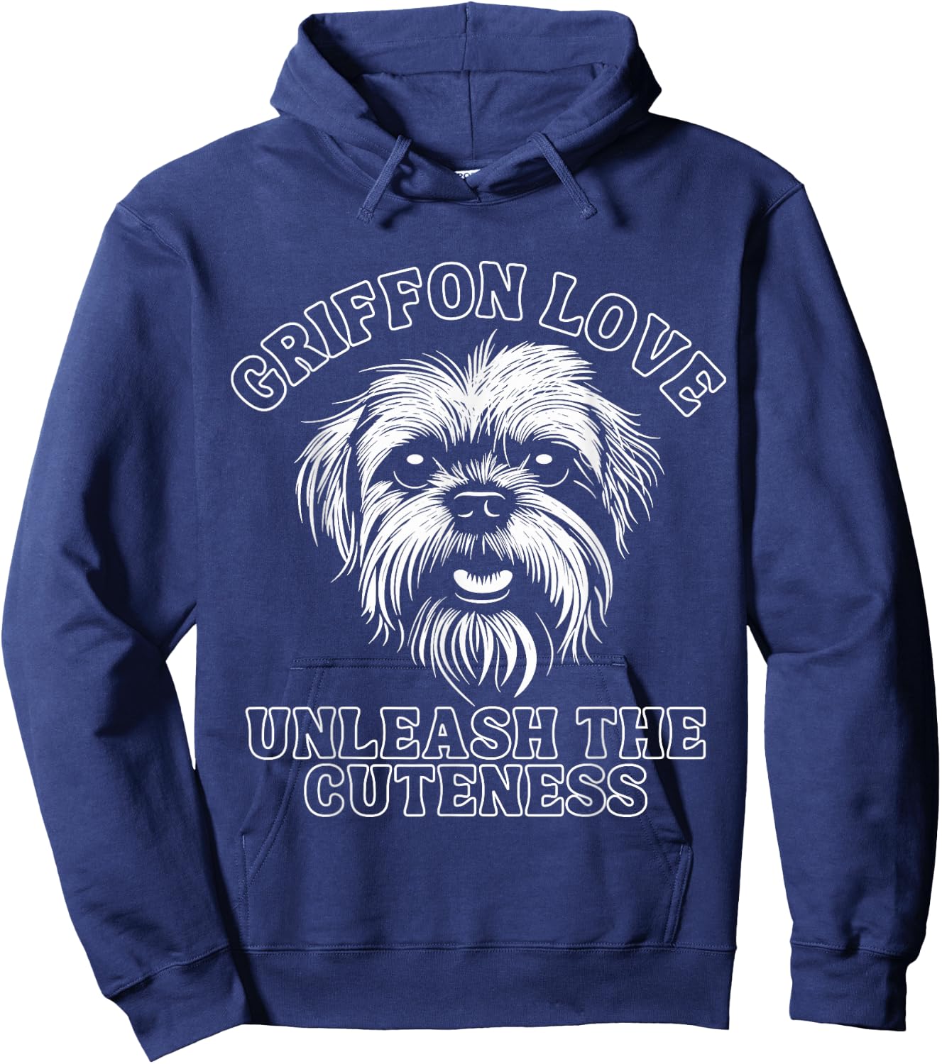 Vintage Funny Cute Brussels Griffon | Pocket Dog Lover Hoodie - Hoodie | Navy