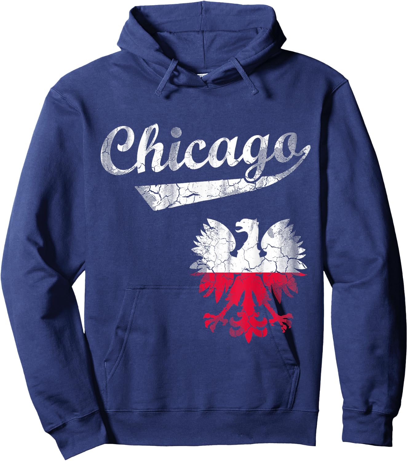 Chicago Polish American Eagle Poland Flag Polska Hoodie - Hoodie | Navy