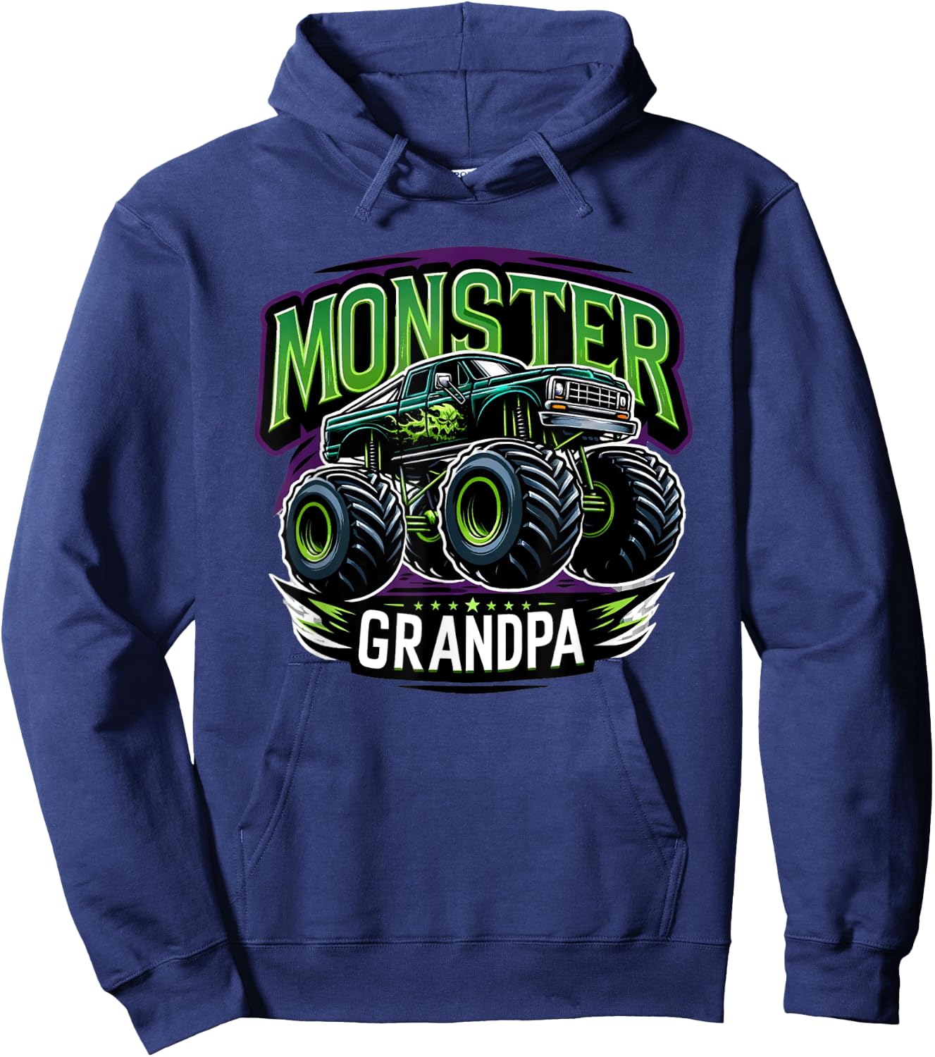 Monster Truck Race Racer Driver Grandpa Father's Day Hoodie - Hoodie | Navy