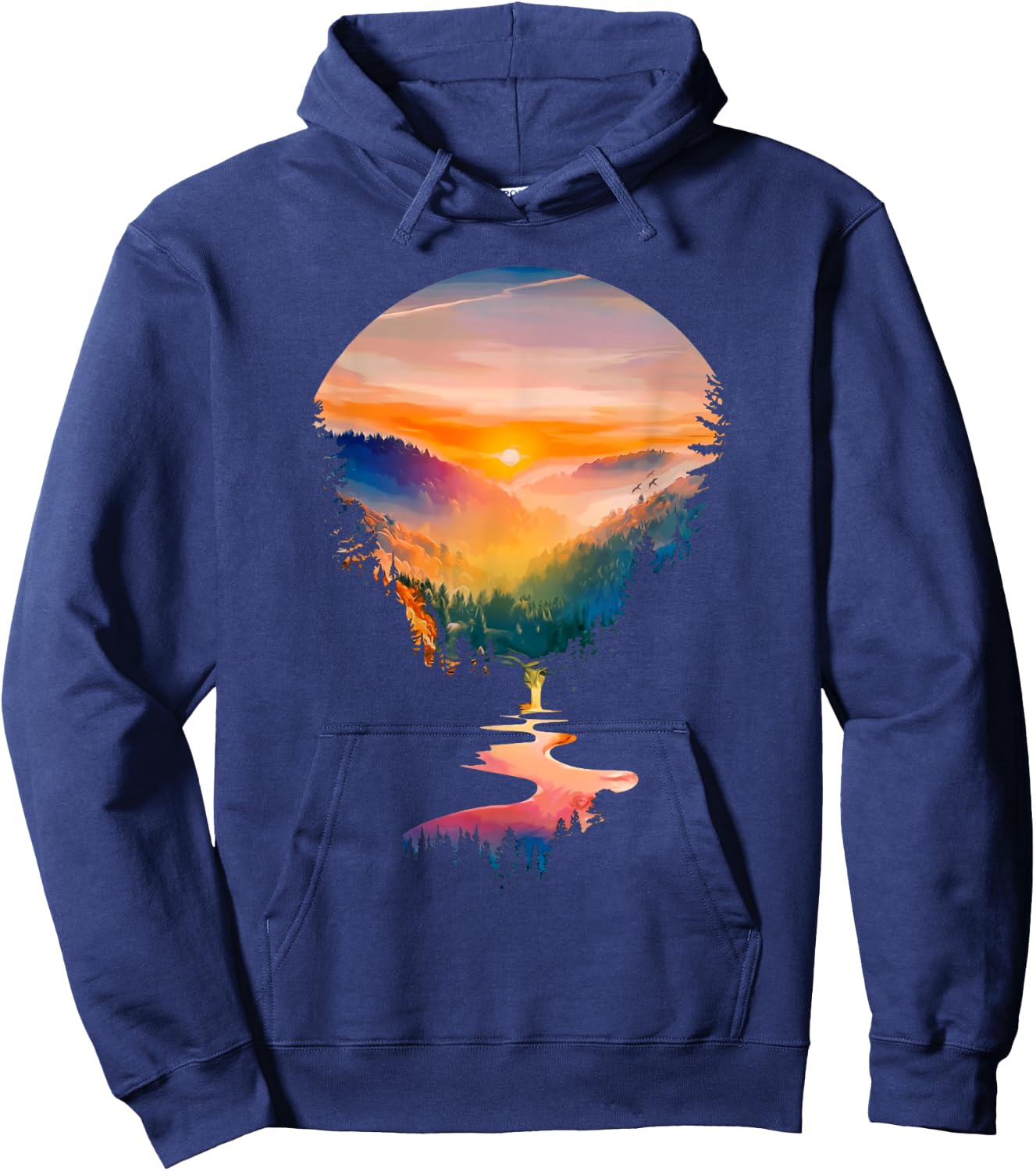 Nature Lovers Forest Hiking Mountains Outdoor Trees Nature Hoodie - Hoodie | Navy