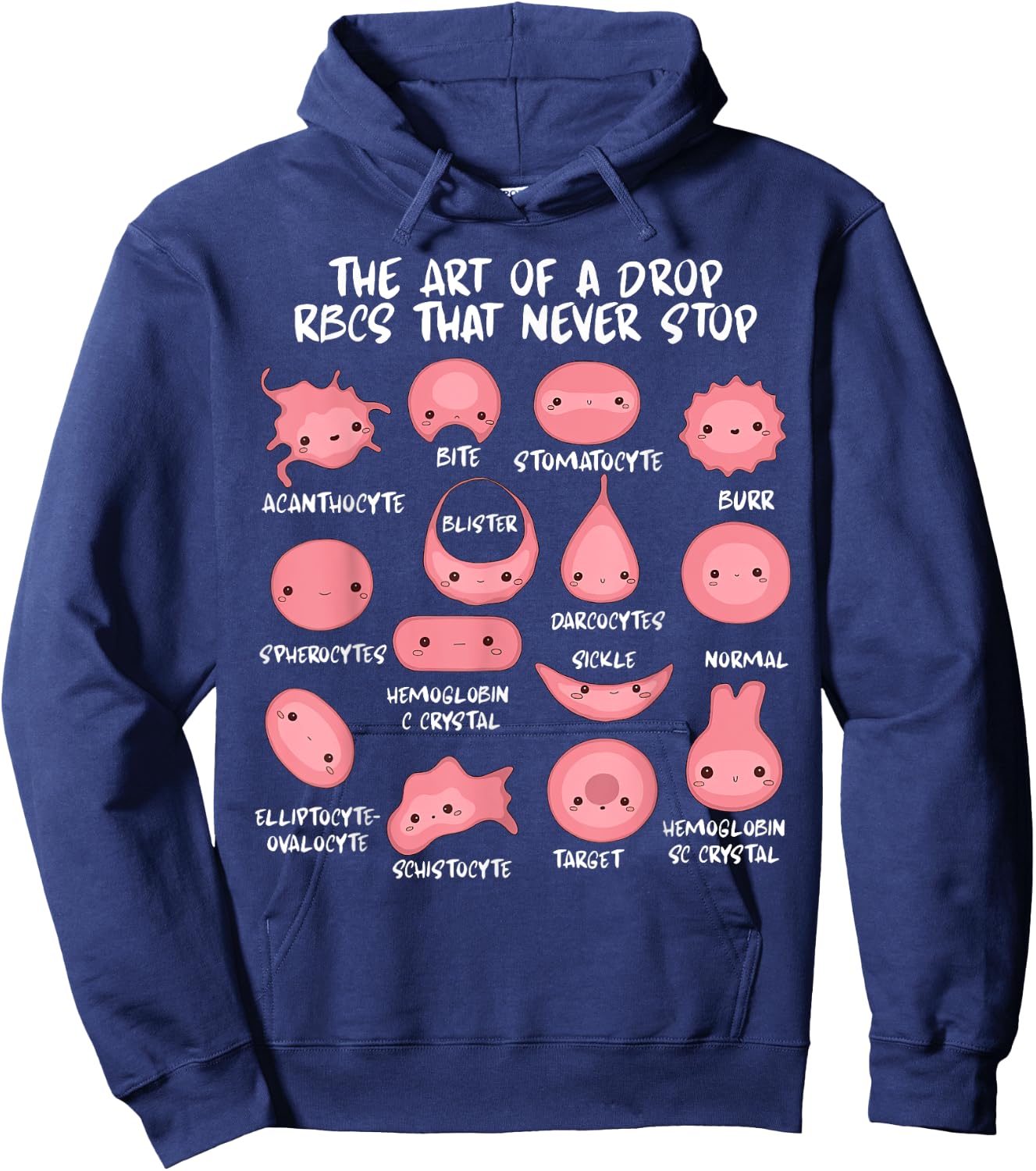 Hematology Red Blood Cell Morphology Laboratory Scientist Hoodie - Hoodie | Navy