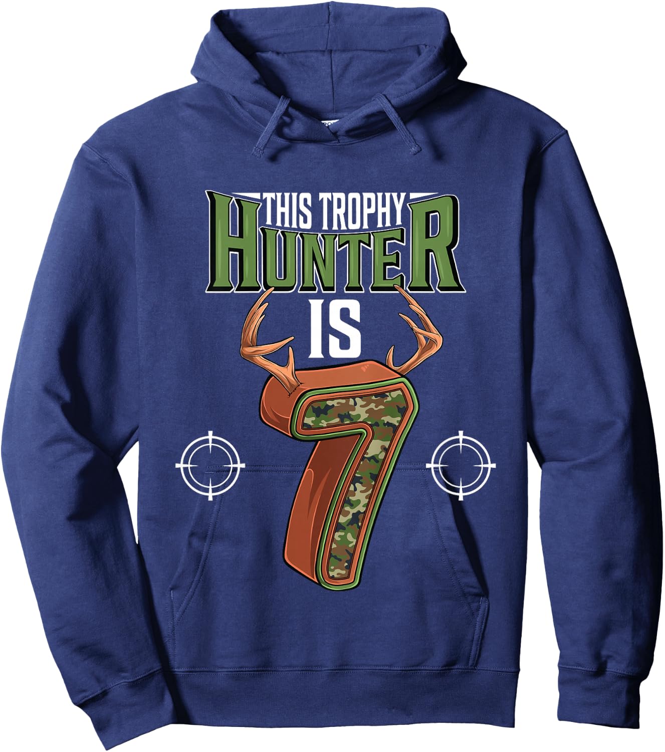7 Year Old Hunting 7th Birthday Party Deer Hunter Hoodie - Hoodie | Navy