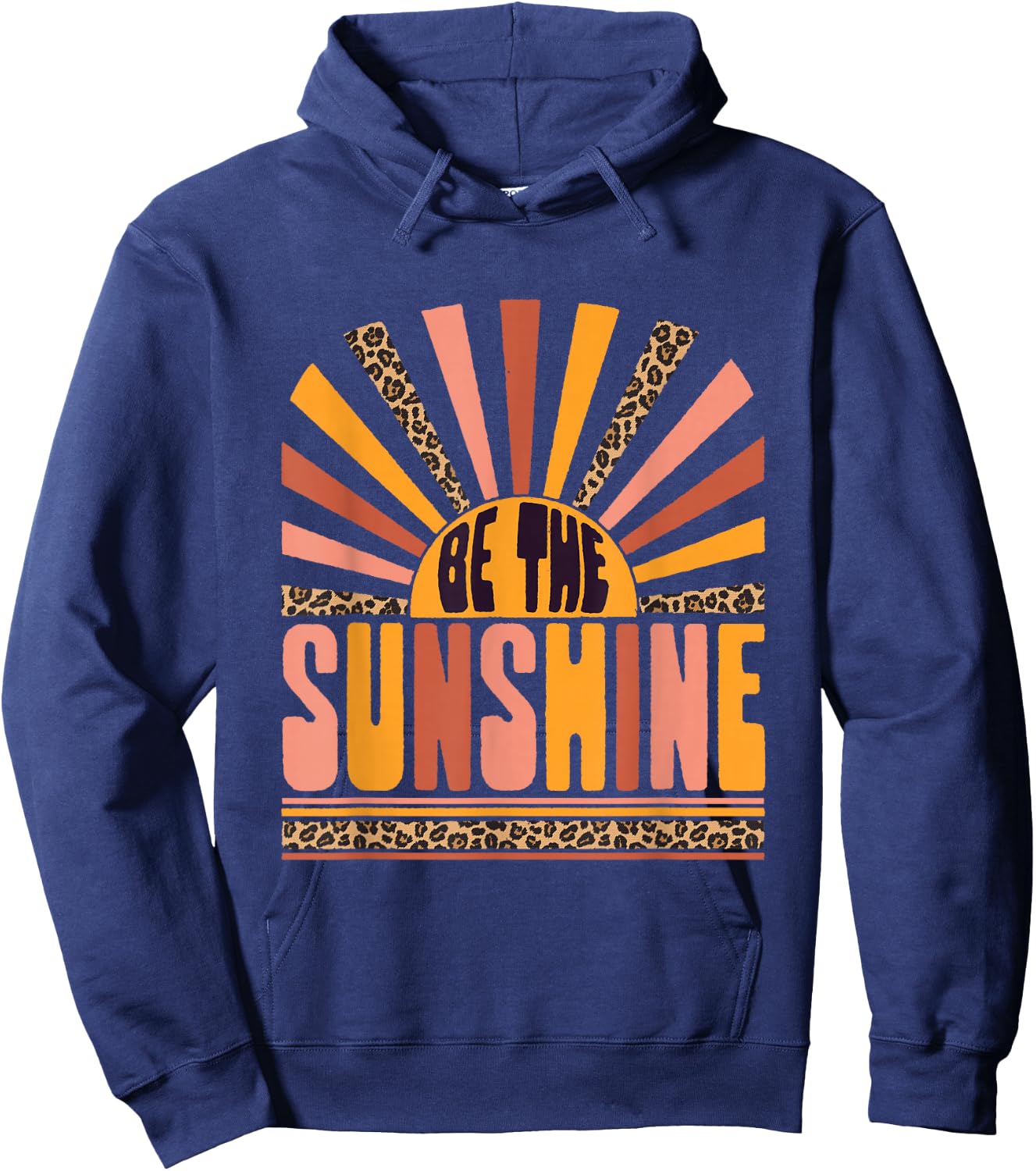 Vintage Retro Be The Sunshine Shirt, Summer Leopard Print Hoodie - Hoodie | Navy