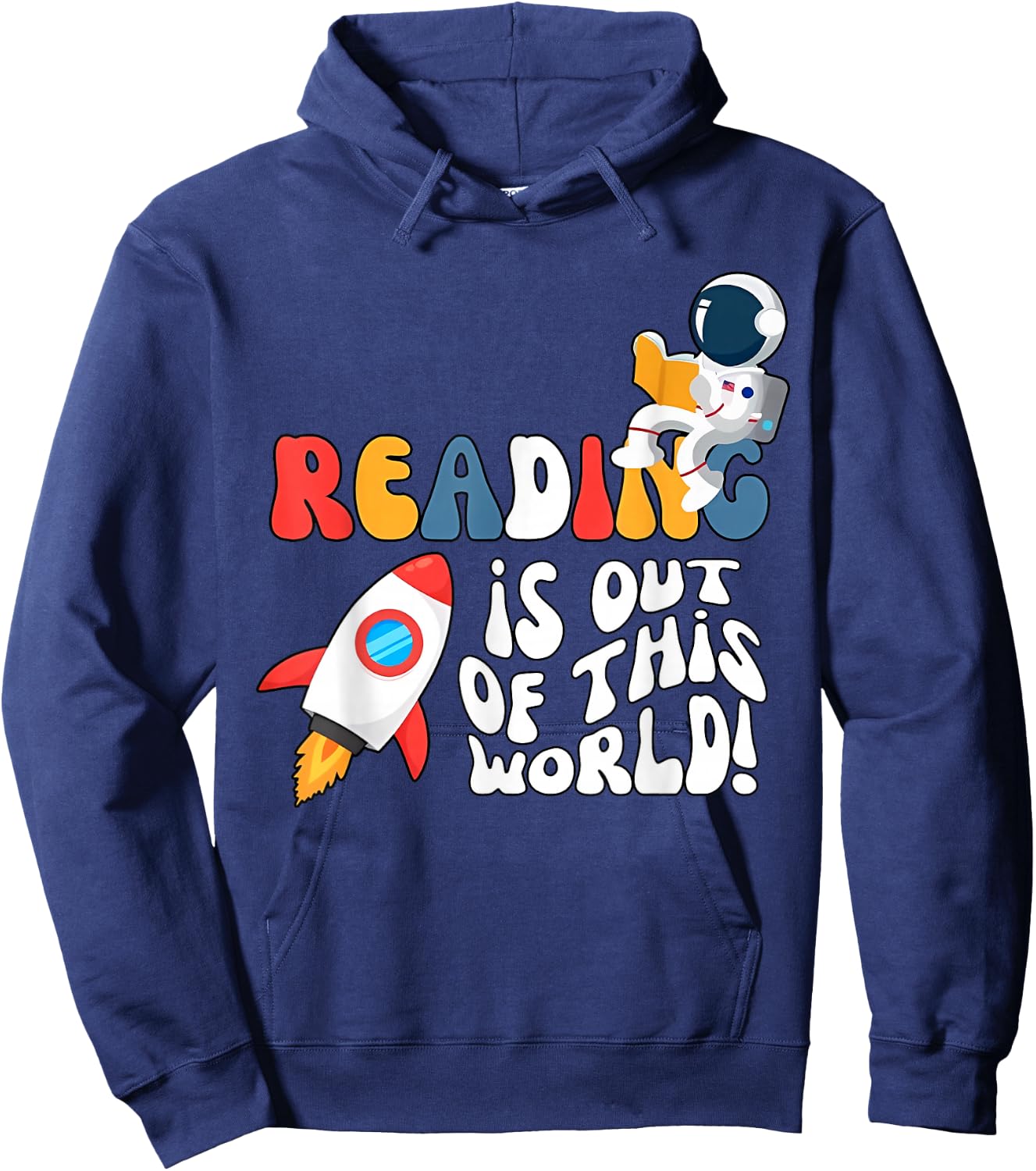 Reading is out of this World Space Book Lover Teacher Women Girls Kids Hoodie - Hoodie | Navy
